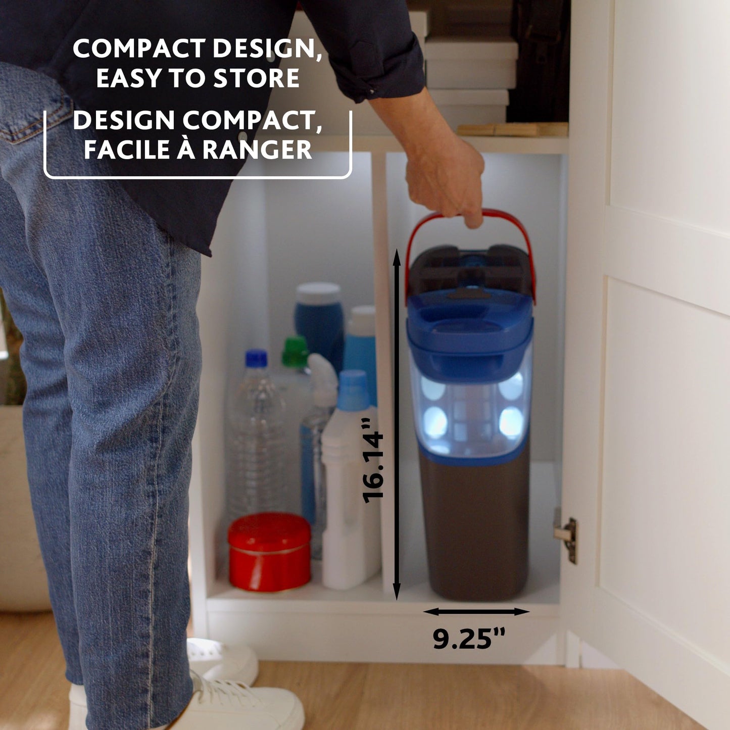 Vileda H2prO Flat Mop and Bucket Set | 100% Clean & Dirty Water Separation | Wall Mop, Baseboard Cleaning Tool | Machine Washable Reusable Microfiber Mop Head | Safe on All Floor Types