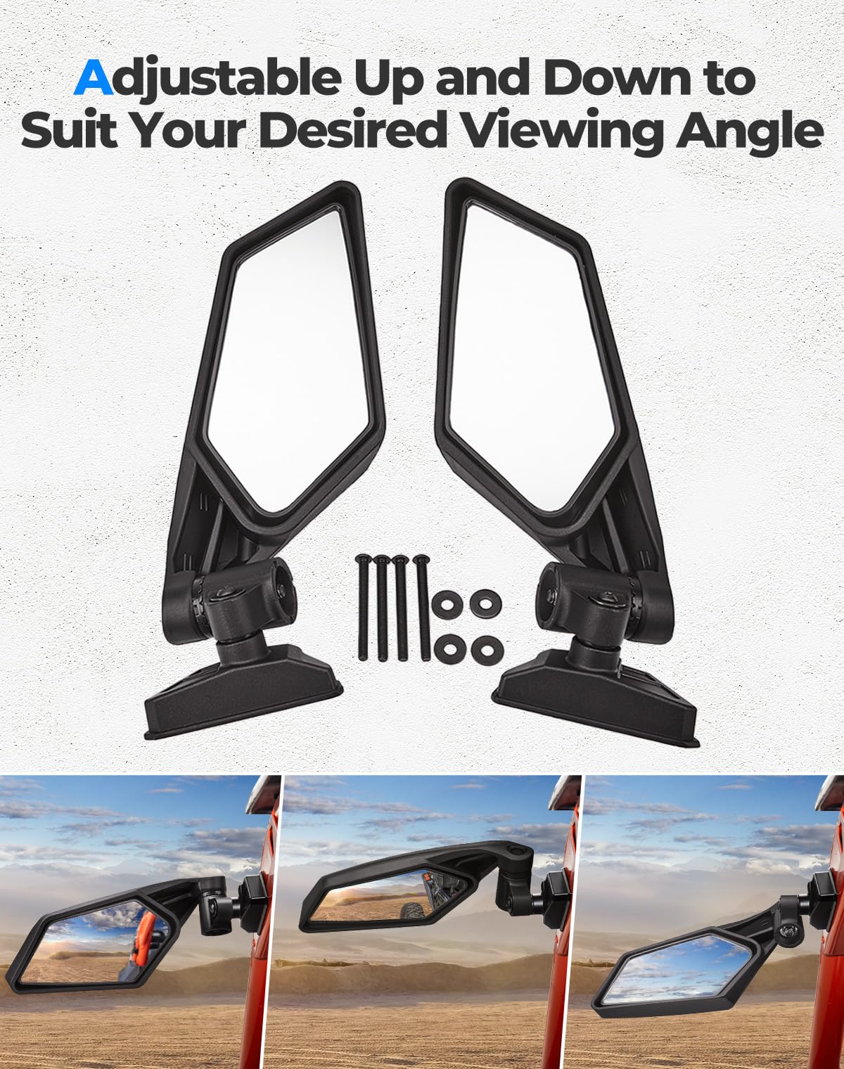 KEMIMOTO UTV Side Mirrors, Upgraded 360 Degree Adjustment X3 Side Mirrors Compatible with Can Am Maverick X3 Max XRS XDS Turbo R RR 2017 2018 2019 2020 2021 2022 2023 2024 2025