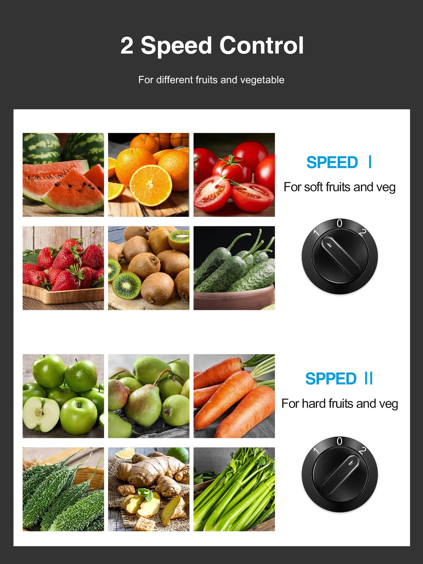 Reemix Juicer Machine, Big Mouth Large 3” Feed Chute for Whole Fruits and Vegetables, Easy to Clean, Centrifugal Extractor, BPA Free (Black, 500W)