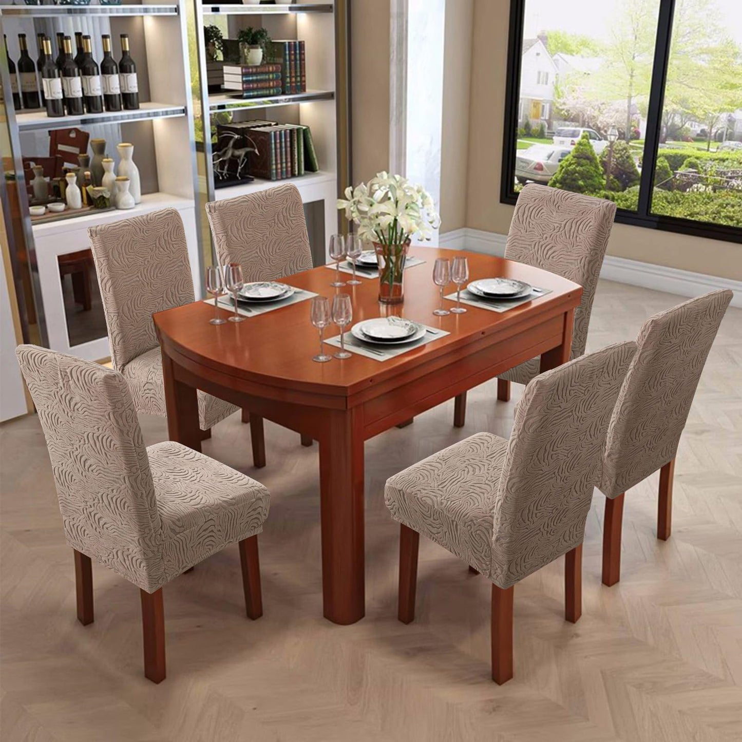 Dining Chair Covers, Chair Covers for Dining Room Stretch Chair Covers Parsons Chair Slipcover, for Dining Room Kitchen Chair Protector Cover, Removable, Washable