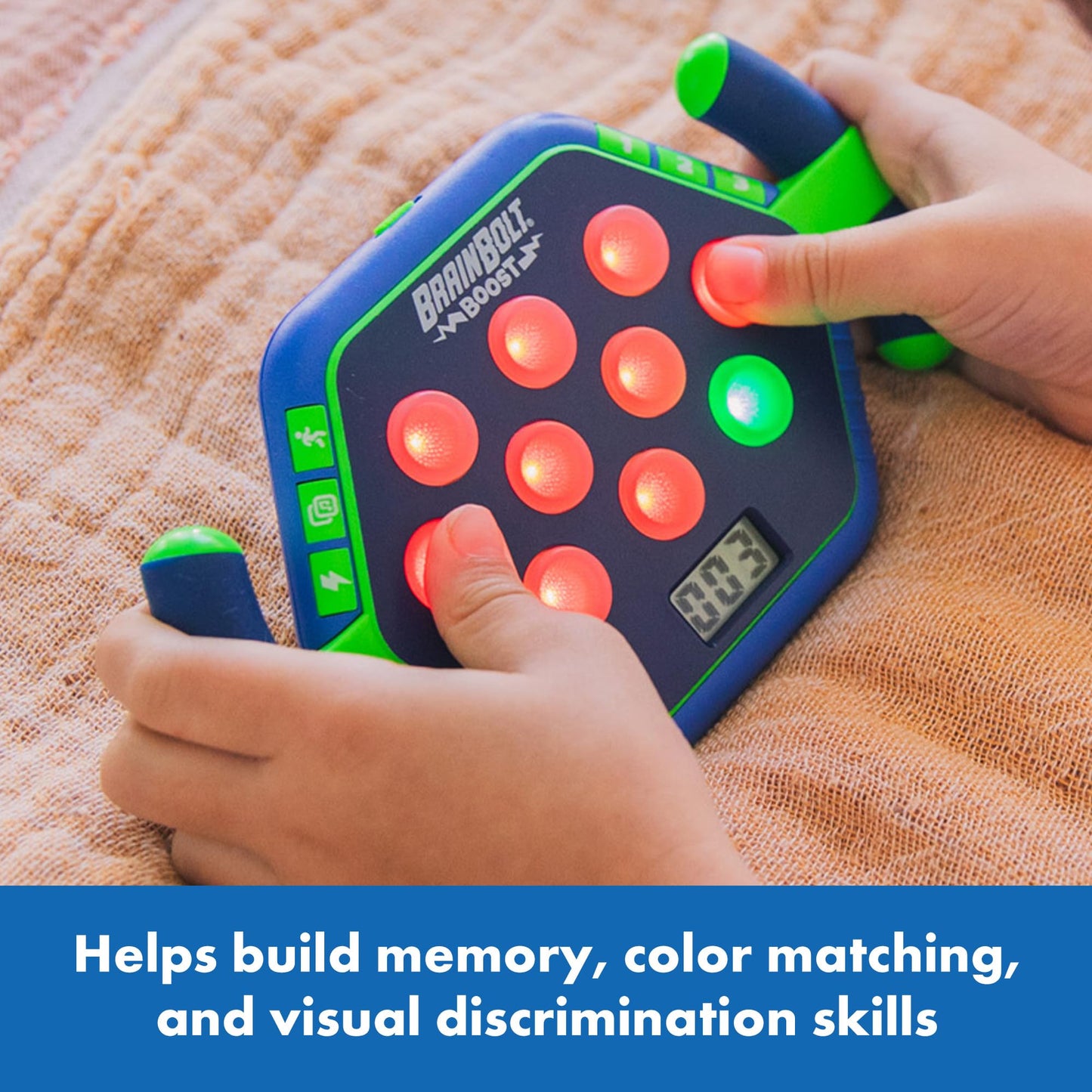 Educational Insights BrainBolt Boost - Handheld Memory Game with Light and Sound, Electronic Brain Games, Single Player Brain Teasers for Kids Teens, & Adults, Gamer Gifts for Boys & Girls Ages 5+