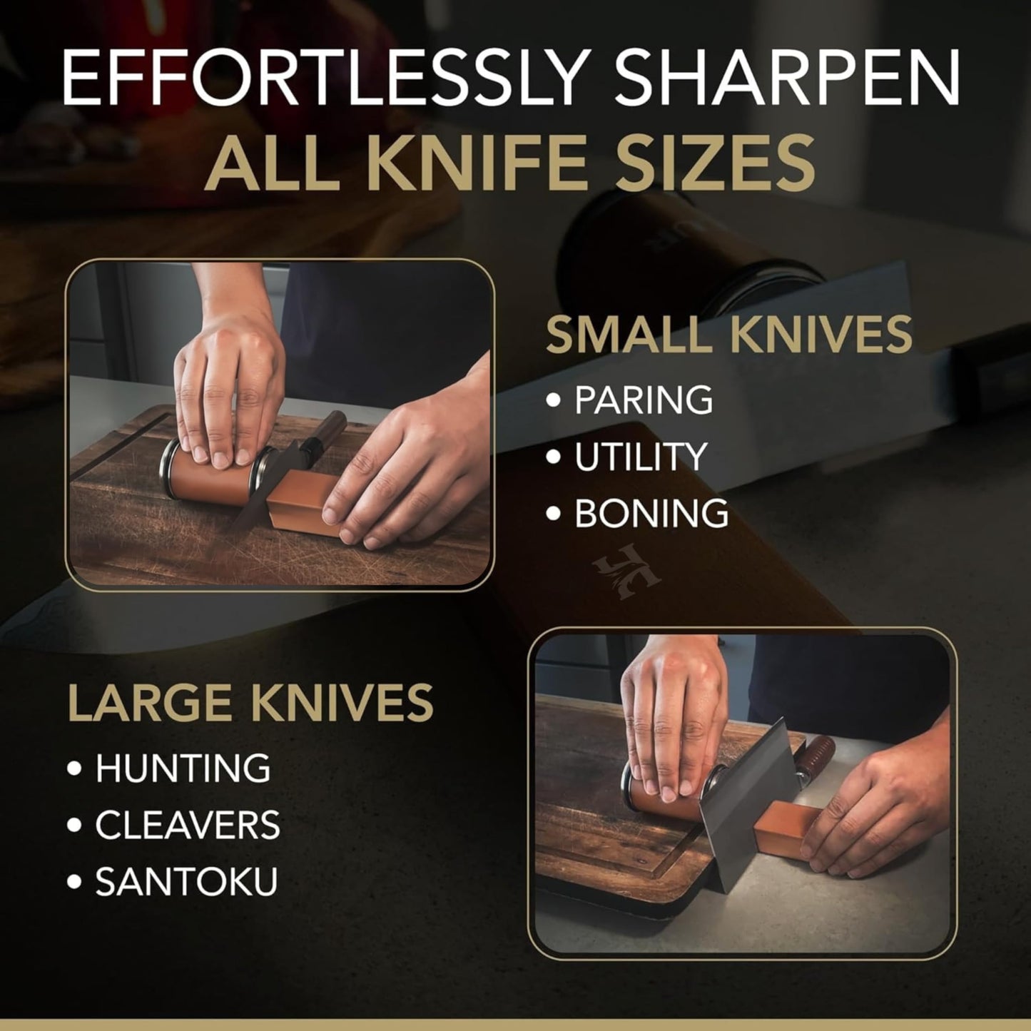 High Carbon Stainless Steel Rolling Knife Sharpener Kit – 400, 1000 & 3000 Grit Discs –15° & 20° Sharpening Angles – Professional & Home Kitchen Use – Restores Blunt Knives
