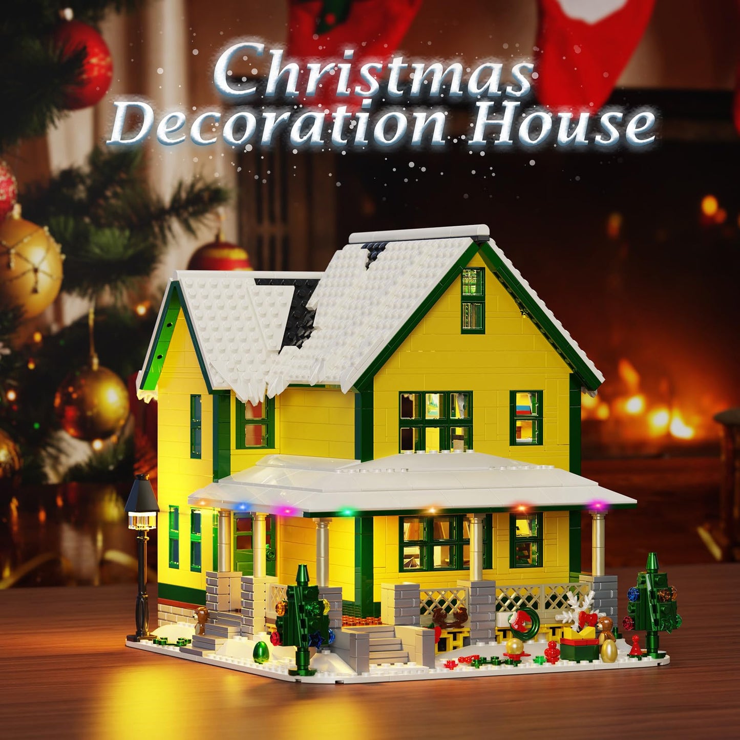 Christmas House Building Set with Light,Story Movie Scene Dollhouse Blocks Toy Model,Compatible with Lego,Christmas or Birthday Present for Adults Kids,Boys Girls(1367 PCS)