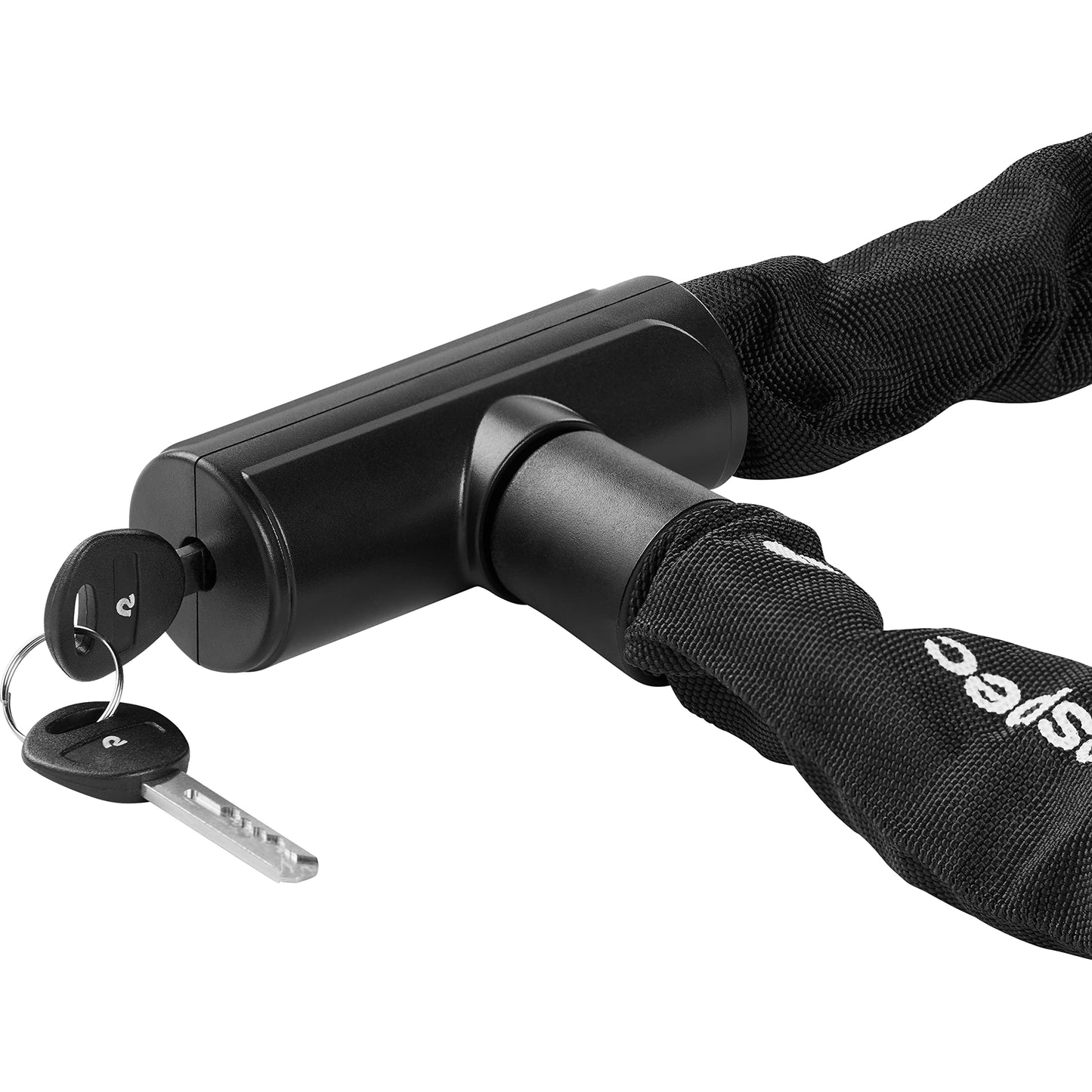 Retrospec Hero Plus Bicycle Chain Lock with Key, Heavy Duty Anti-Theft Bike Lock, 10mm 3' Cut Resistant 3T Manganese Steel Chain and Weather Resistant Nylon Sleeve