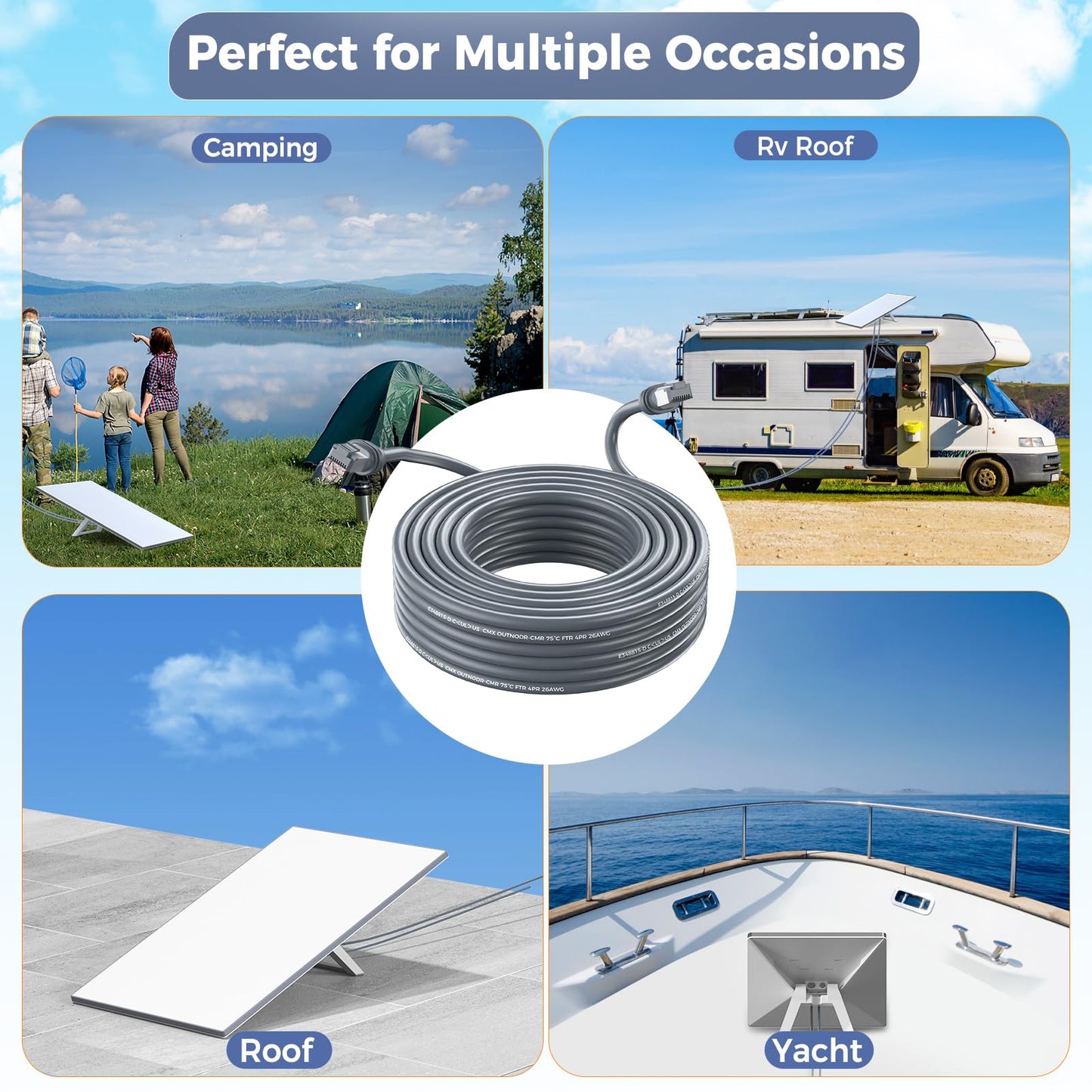 for Starlink Gen 3 Cable 100FT/30M, Waterproof Extension Cable for Starlink Gen 3 Actuated Dish, Fast & Stable Starlink Ethernet Cord V3