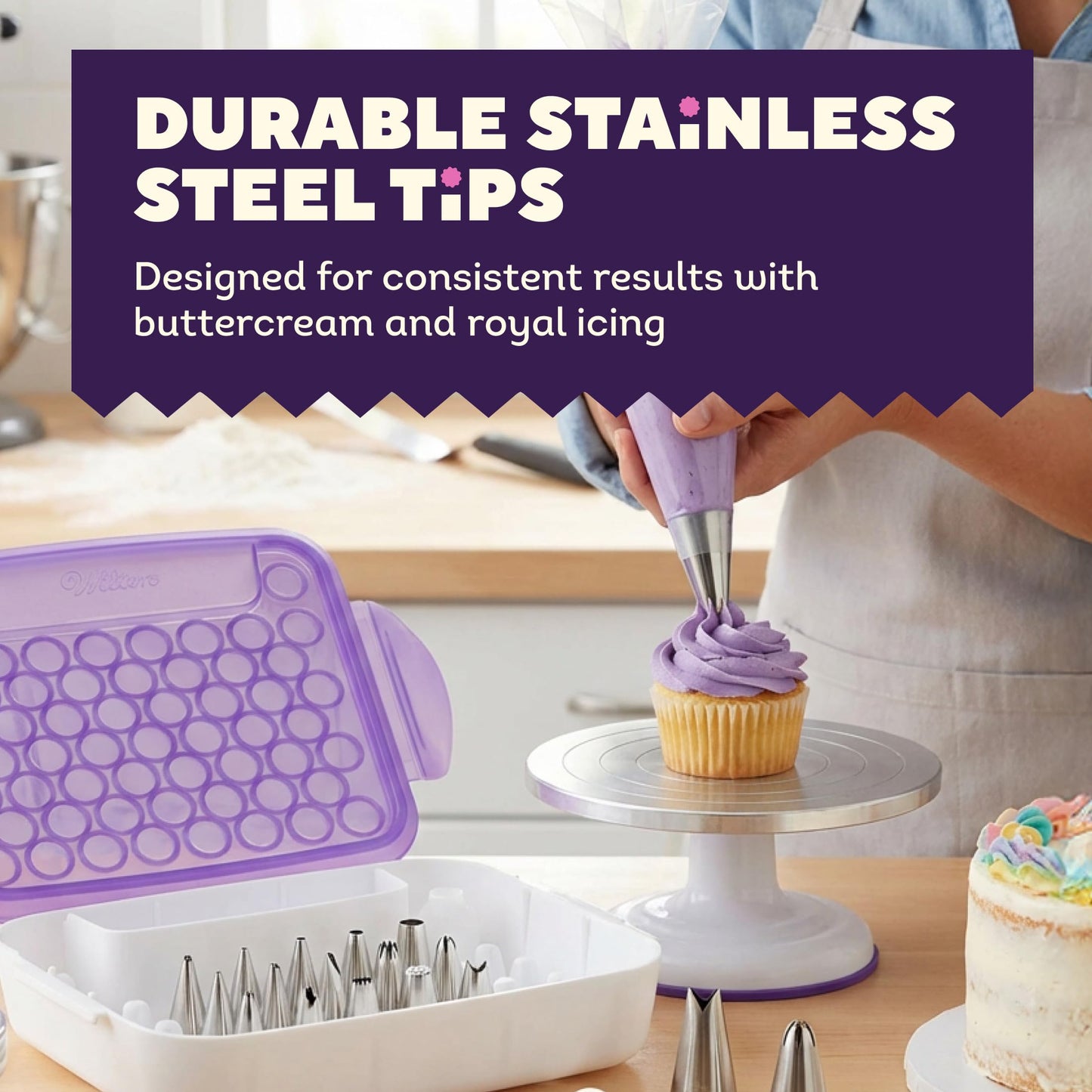 Master Cake Decorating Piping Tips Set, 55 Pieces