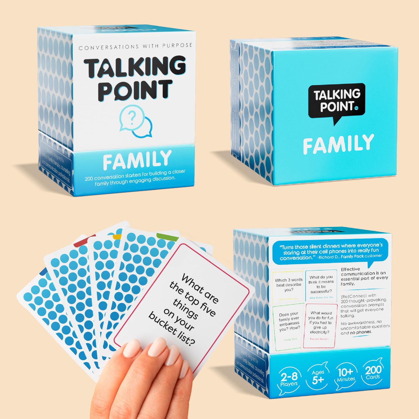 Connect with Your Family - 200 Meaningful Conversation Cards for Kids, Teens & Adults to Truly Get to Know Each Other - Share Stories & Build Deeper Bonds - Perfect for Dinner, Road Trips & Game Night