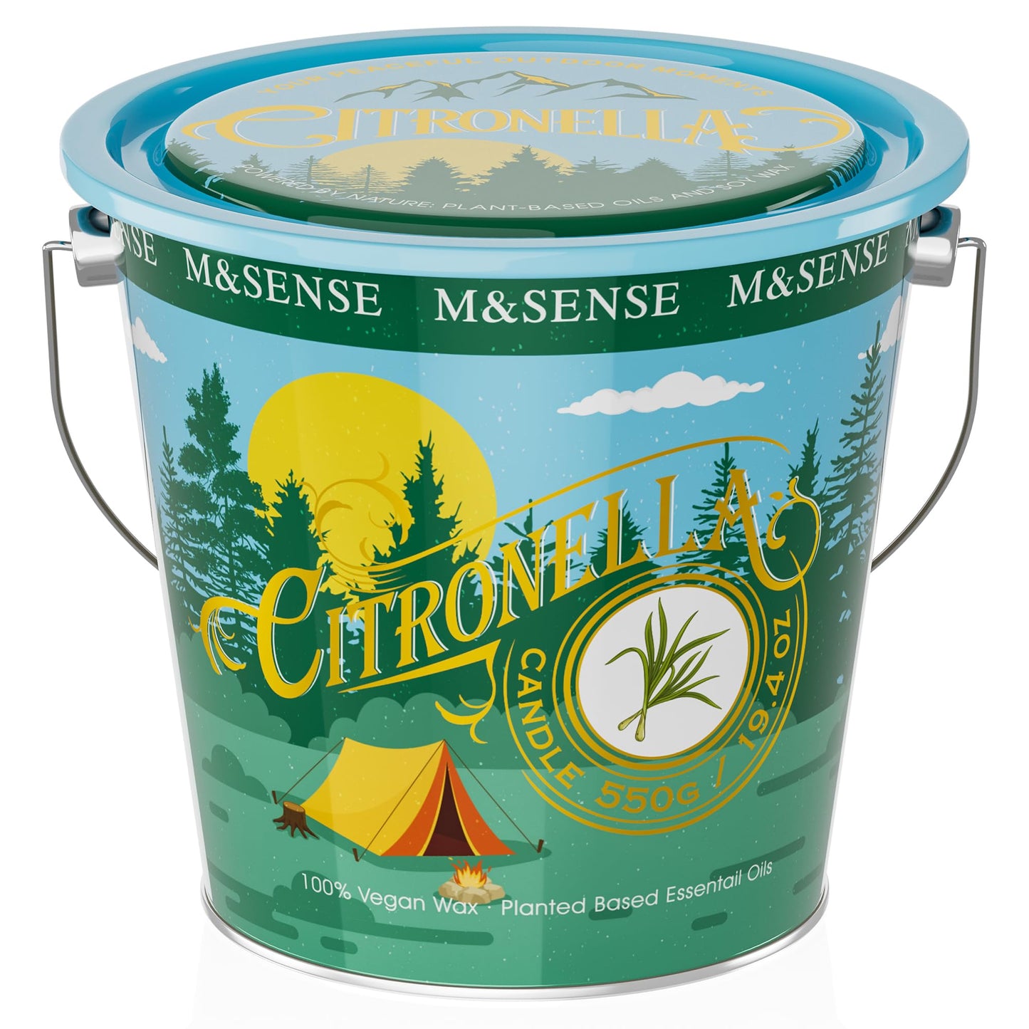 Citronella Candles Outdoor, 110 Hours Burn Natural Citronella Oil Soy Candle for Patio Camping, 19.4oz Large Long Lasting Lemongrass Summer Candles for Indoor Home Scented