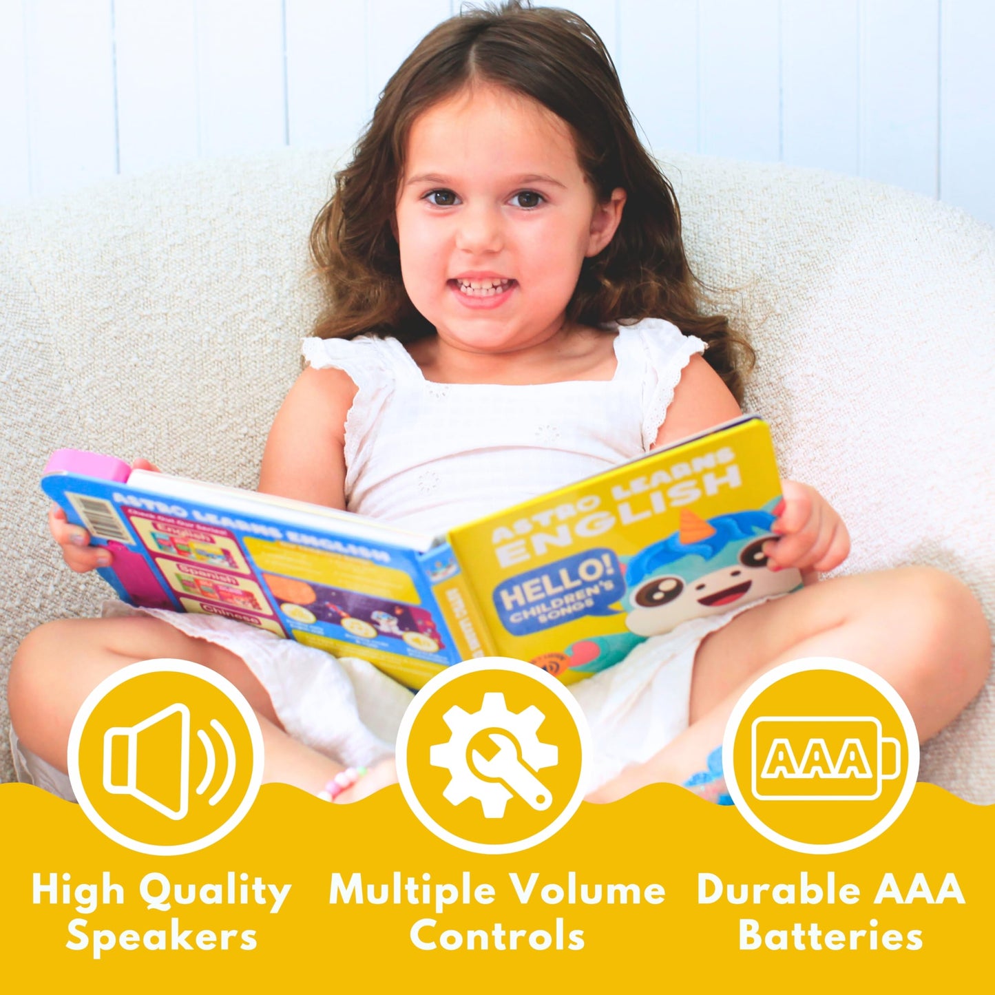 Children's Songs Musical Books for Toddlers 1-3, Astro Learns English Singing Books