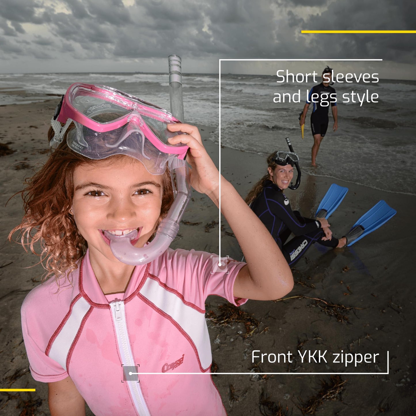 Cressi Kids Swimsuit Short Sleeve, Pink, XL