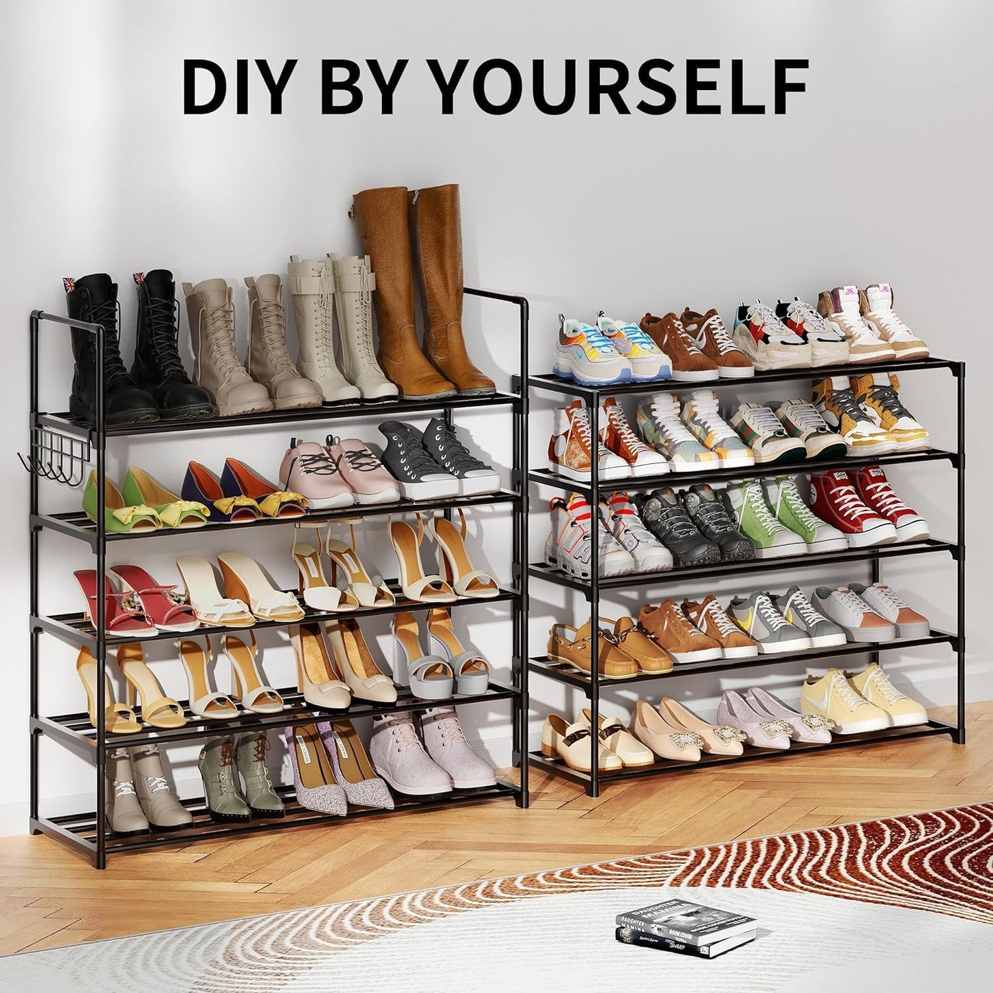 Shoe Rack, 6 Tier Shoe Rack for Closet, Shoe Organizer Storage for Entryway, Front Door Entrance, Large Shoe Stand Holder