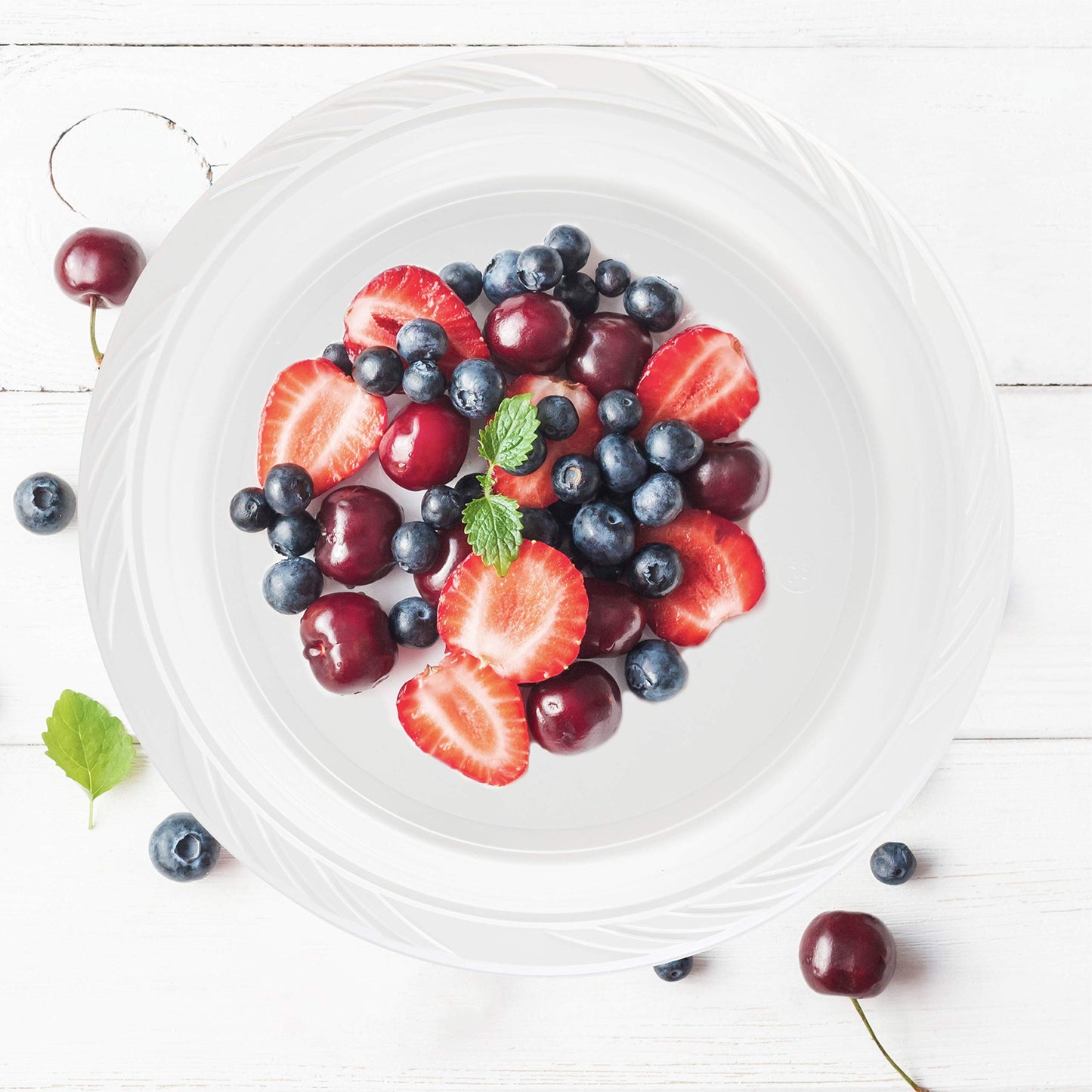 200 Count Disposable 10 Inch White Plastic Dinner Plates Extra Large