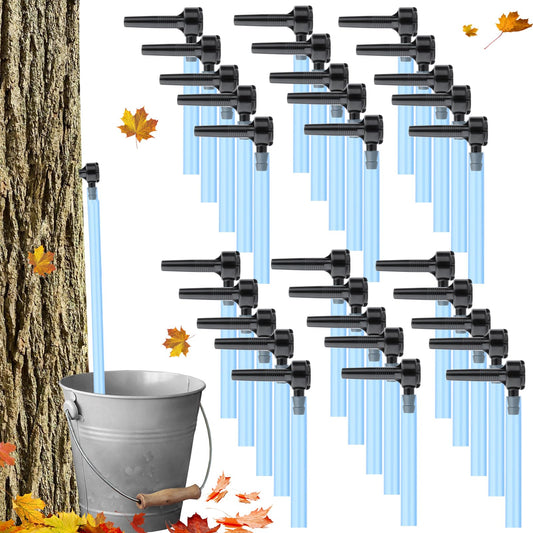 Maple Syrup Tapping Kit, Upgrade Maple Taps Set Include (30) Maple Syrup Taps, 66 -Ft Food Grade Maple Syrup Tubing, 1 Maple Tap Drill Bit, Maple Tree Tapping Kit for Experts or Beginners (30 Set)