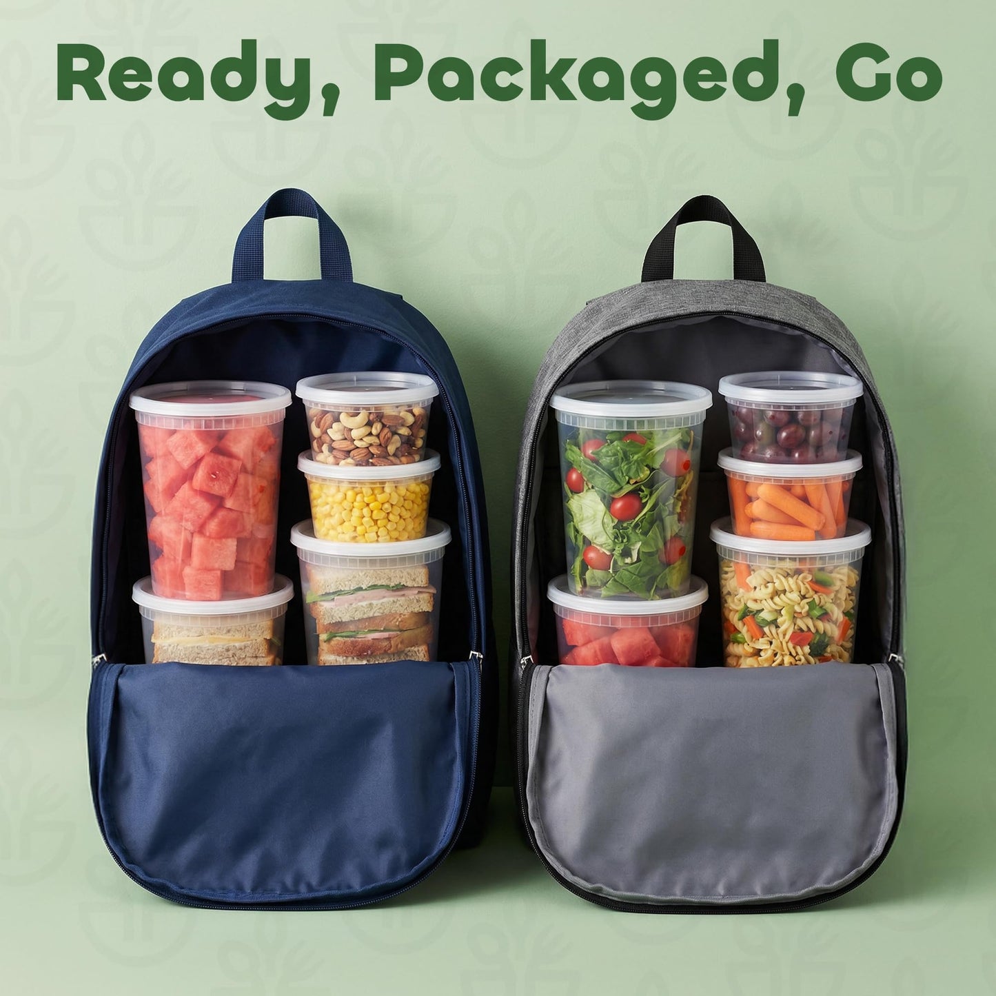 Deli Food Containers with Lids - (48 Sets) 24-32 Oz Quart Size & 24-16 Oz Pint Size Airtight Food Storage Takeout Meal Prep Containers with 54 Lids, BPA-Free, Dishwasher, Microwave Safe