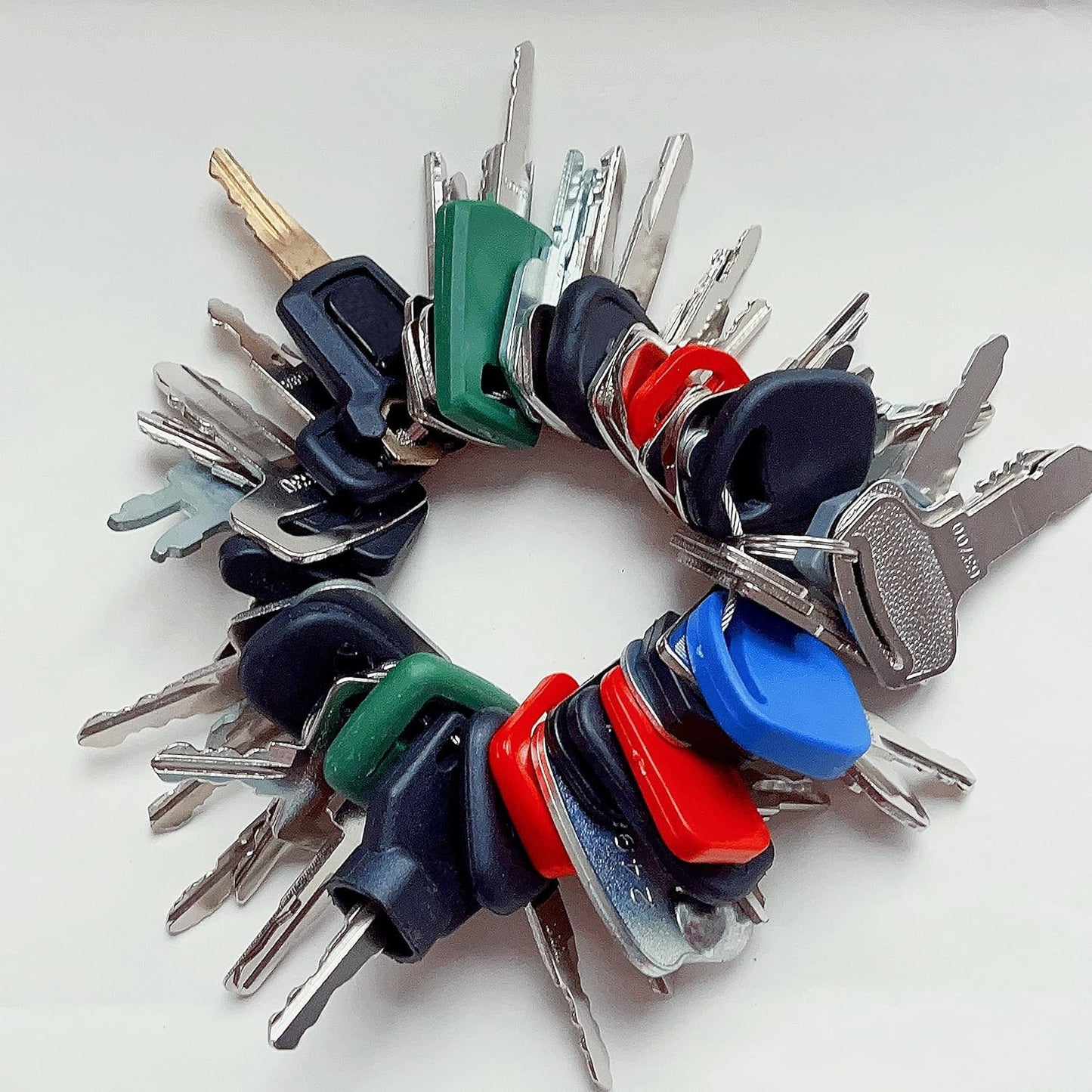 47 Keys Heavy Equipment/Construction Ignition Key Set Compatible with Volvo John Deere Kubota Caterpillar Komatsu Case JCB Hitachi Excavator Key Heavy Equipment Master Key Set