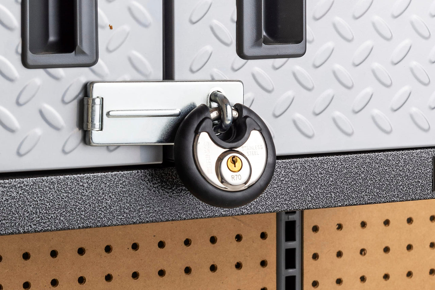 BRINKS - 70mm Commercial Stainless Steel Keyed Discus Padlock, 4-Pack - Stainless Steel Body and Shackle, Black