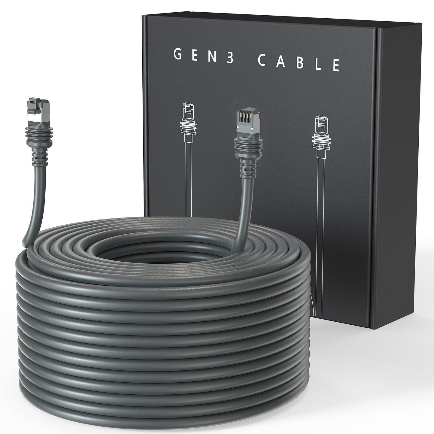 Starlink Gen 3 Cable 150FT for Starlink Generation 3, Replacement Extension Ethernet Cable Waterproof (150FT / 46M), Grey