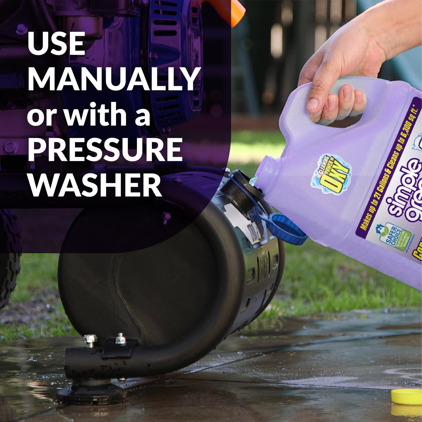 Simple Green Oxy Solve Concrete and Driveway Pressure Washer Cleaner - Removes Stains from Mold, Mildew and Oil on Garage Floors, Sidewalks, Walkways & Driveways - Concentrate 1 Gal.