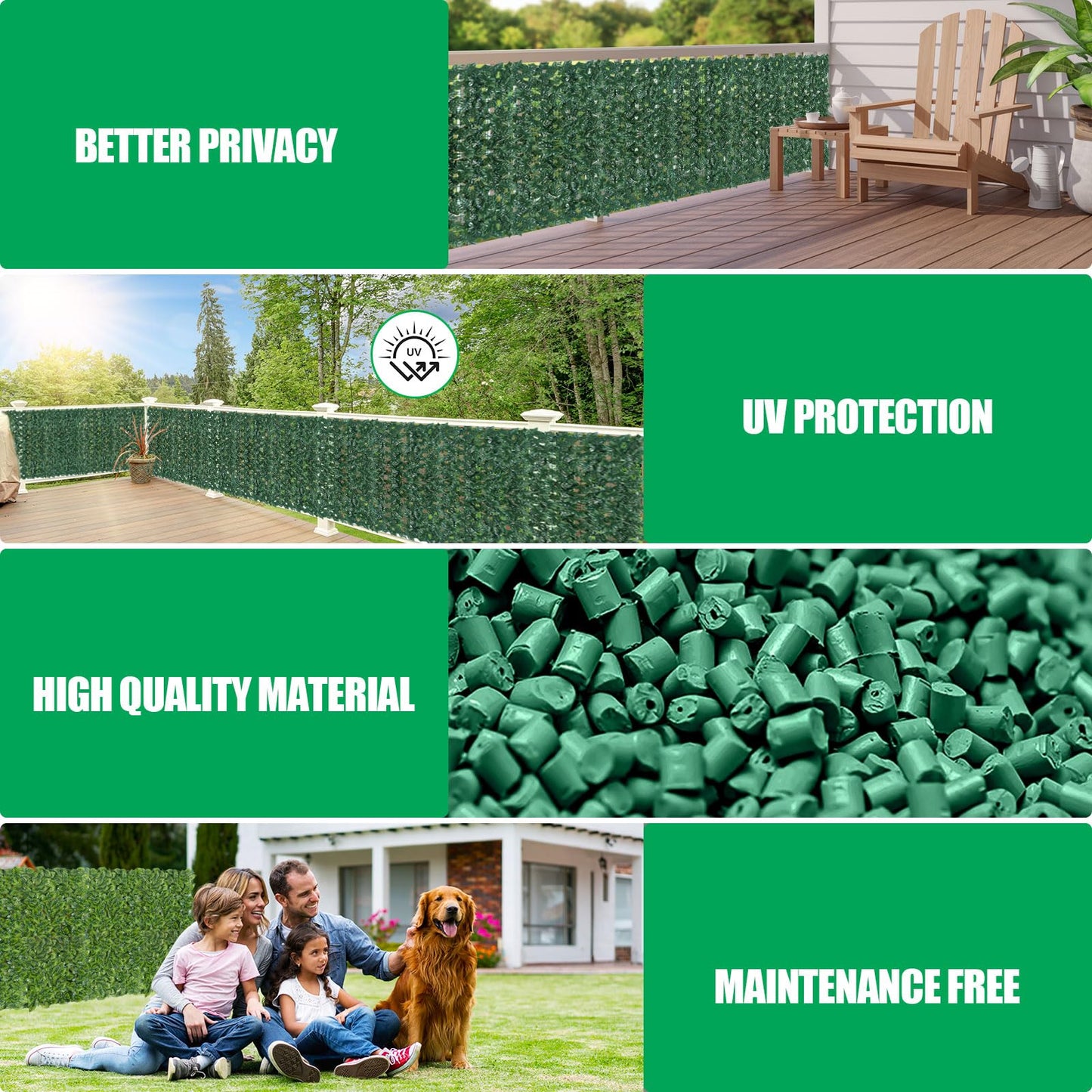 Artificial Ivy Privacy Fence Screen 120"x40", Privacy Screen for Balcony and Garden,Artificial Faux Ivy Hedge,Grass Wall for Indoor and Outdoor Deco with 100PCS Zip Ties (Upgrade Leaves)