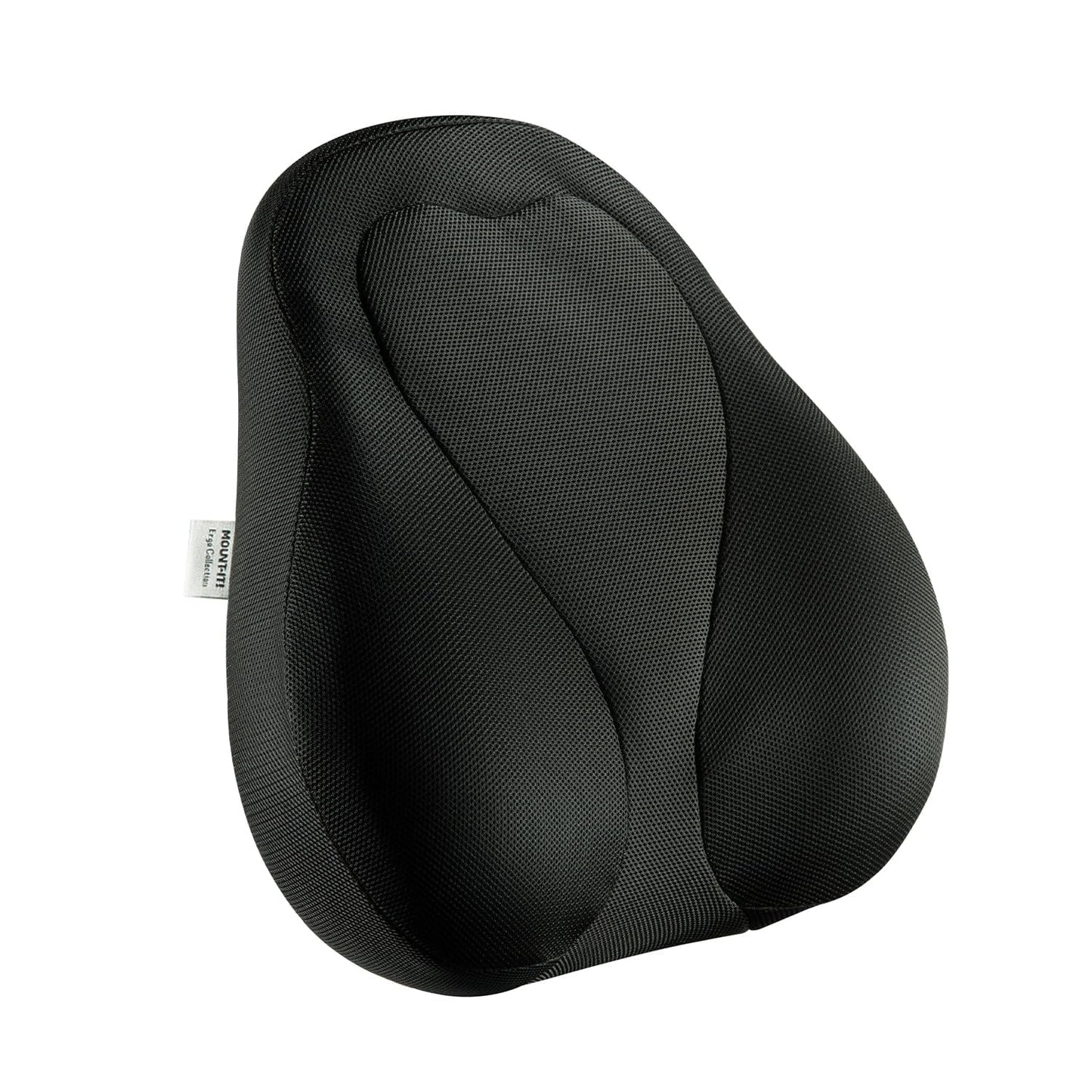 Mount-It! Office Chair Cushion, Lumbar Support Pillow for Office Chair, Back Support for Work, Office, Gaming with Memory Foam Filling for Back Pain Relief, Improve Posture, Black with Washable Cover