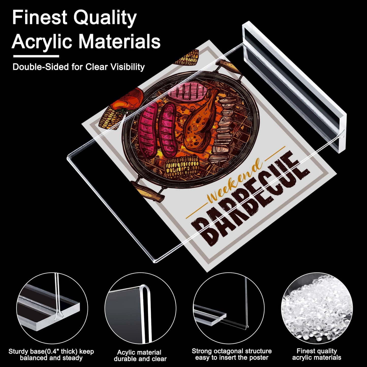 Acrylic Sign Holder 8.5 x 11 Inch 6 Pack, Clear Display Sign Stand for Store Sign Holders, Vertical Double Acrylic Stands, Flyer Holder & Plastic Paper Holder