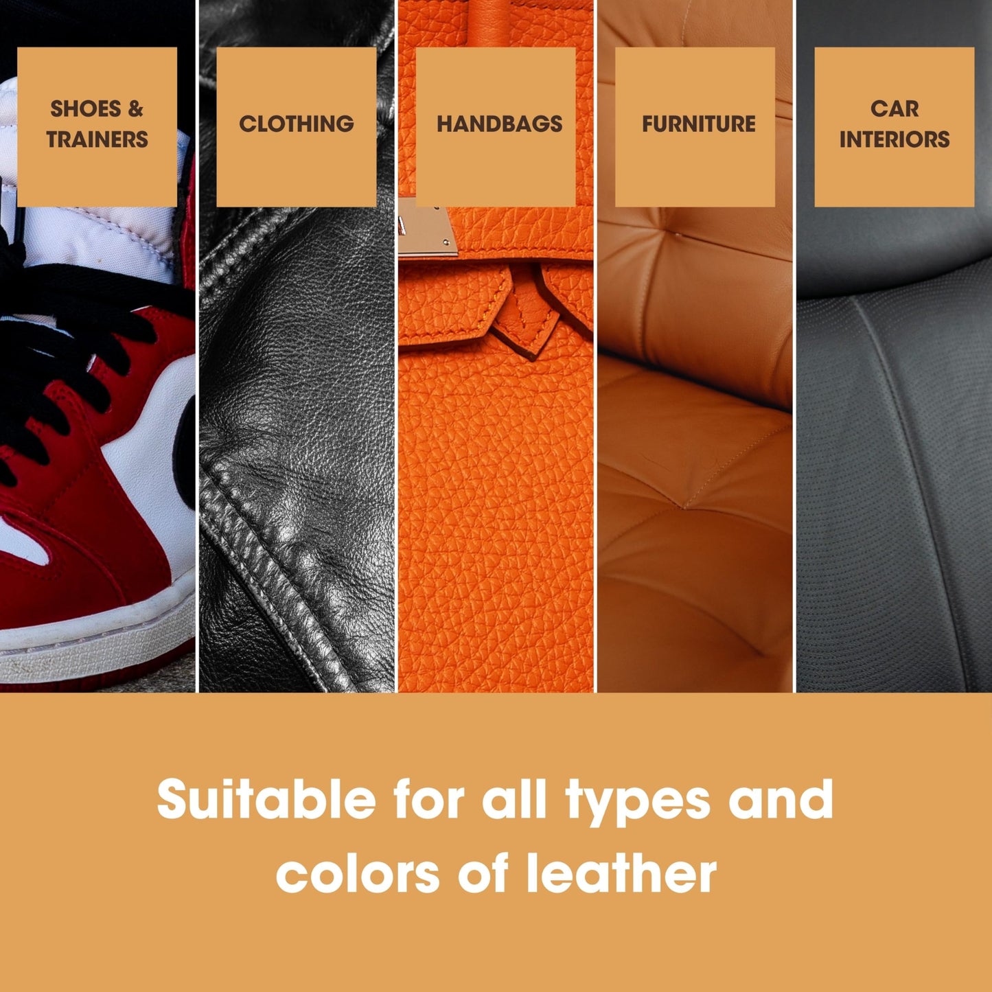 Furniture Clinic Leather Repair Paint | 2-in-1 Seal and Color | Use on Scratches, Tears, and Holes in Car Seats, Furniture | Quick and Easy Leather Repair Kit for Furniture (Black, 250ml/8.5oz)