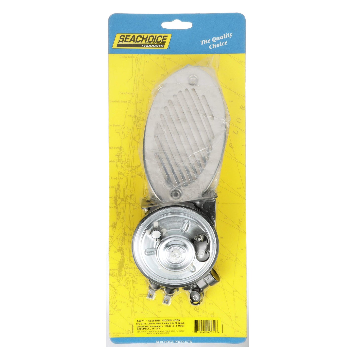 Seachoice Hidden Boat Horn, ABYC and NMMA Standard, Stainless Steel Cover