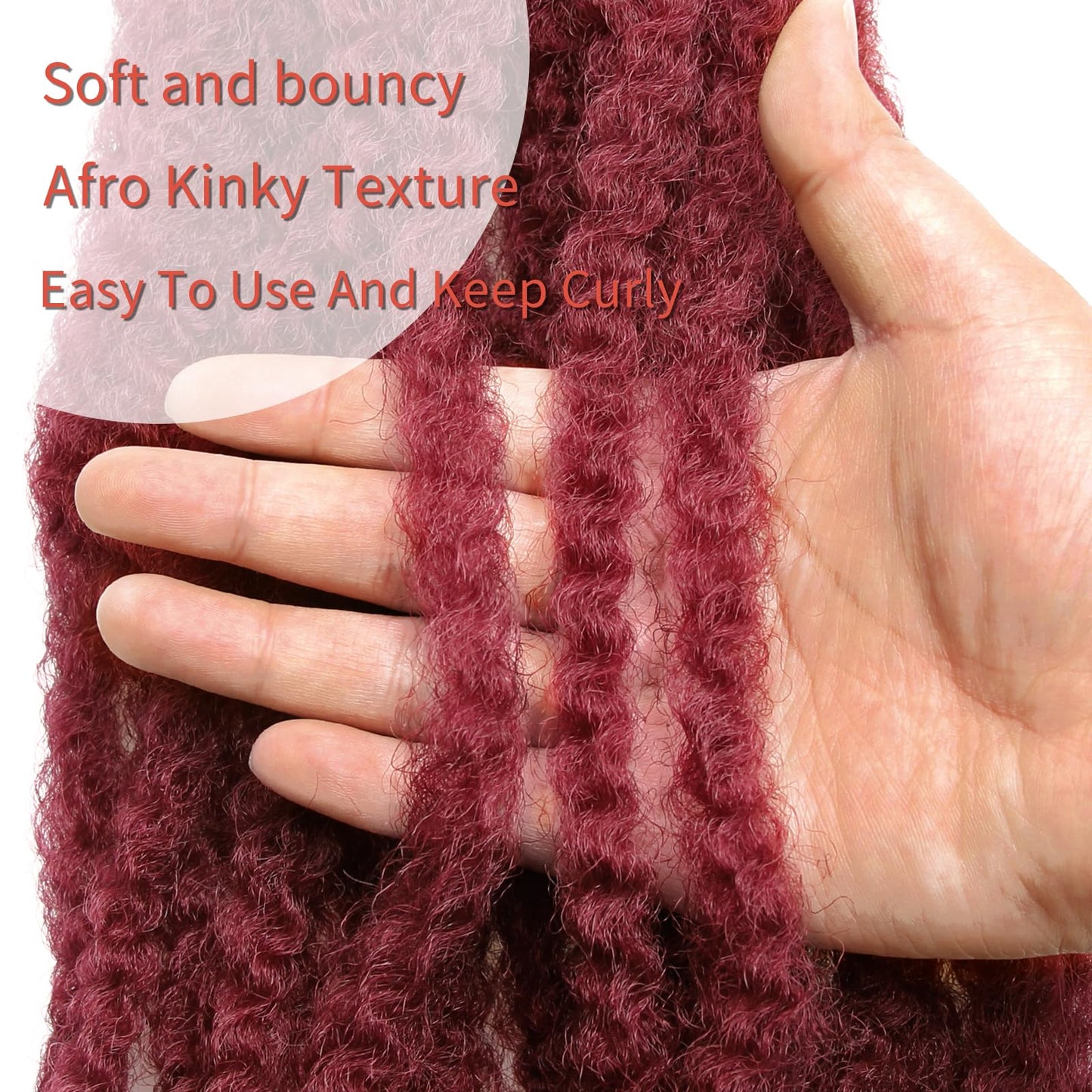 8 Packs Marley Twist Braiding Hair 24 Inches MarleyTwist Hair Red Cuban Twist Hair Marley Afro Kinky Curly Twist Faux Locs Crochet Hair Synthetic Marley Hair Extensions