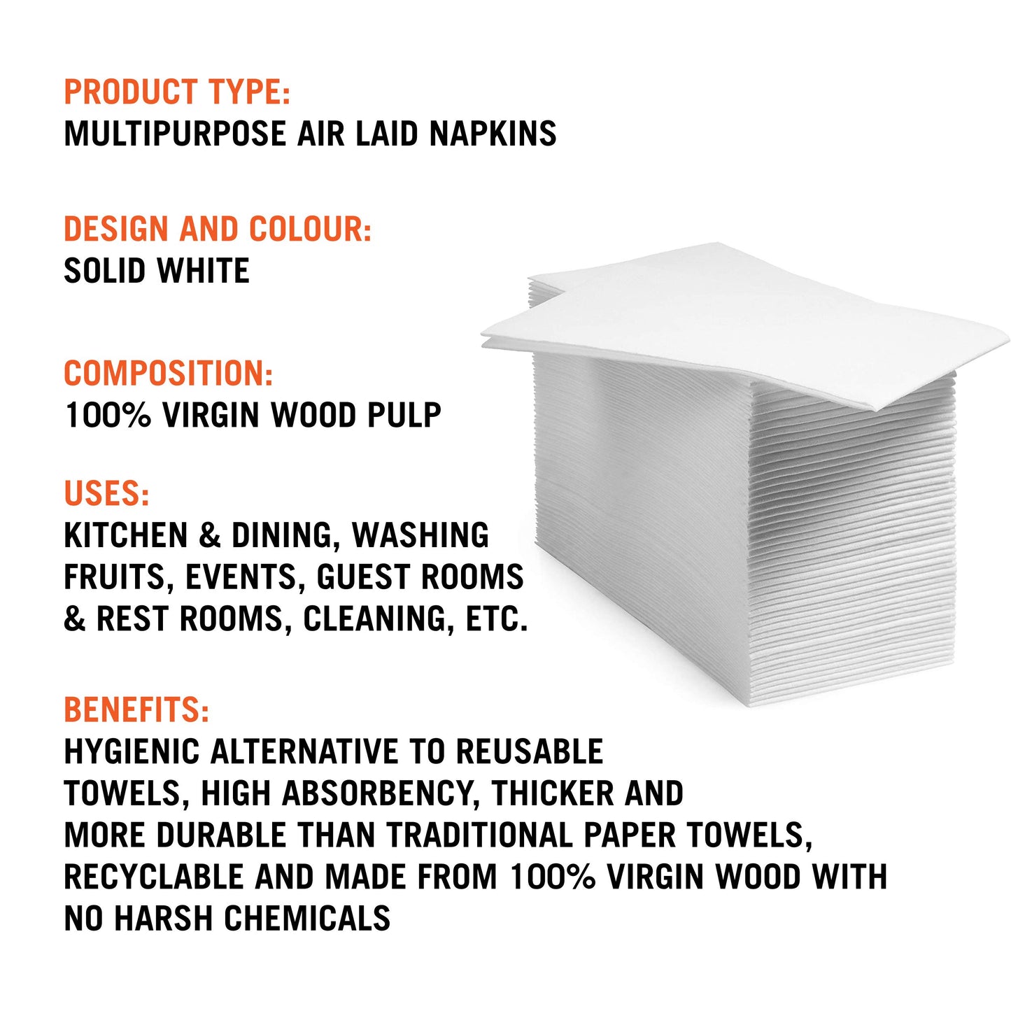 NHP [200] Linen Feel Disposable Hand Towels - Soft, Absorbent Tissues/Paper Napkins, Elegant Dinner Napkins for Kitchen, Weddings and Events, Guest Napkin, Hygienic Towels for Bathroom & Cleaning