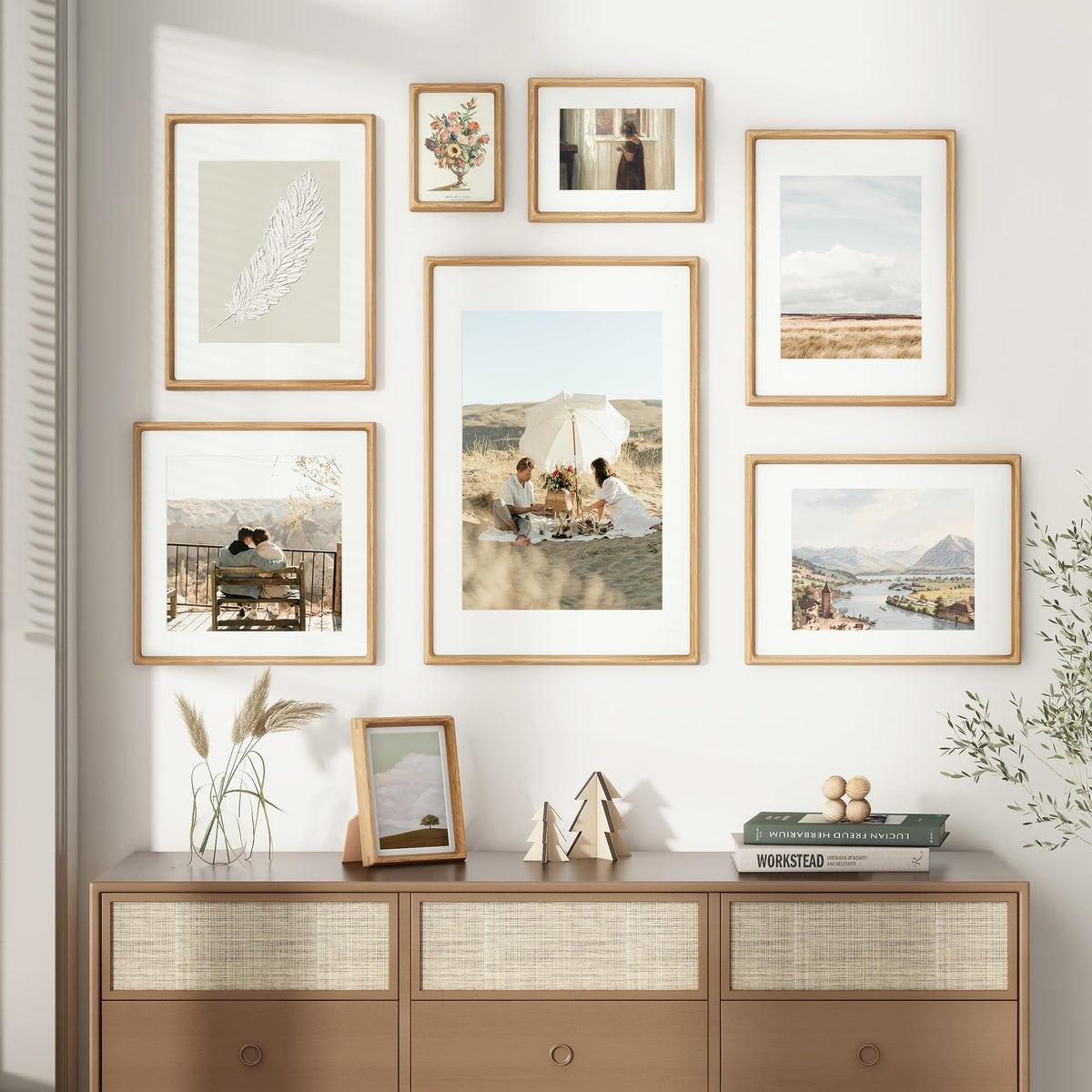 11x14 Picture Frame, USA-Sourced Oak Wood Photo Frames with HD Tempered Glass, Handcrafted Rounded Corner 11 x 14 Wooden Frames Matted to 8x10 Photos, 11x14 Frame, Horizontal or Vertical Wall Display