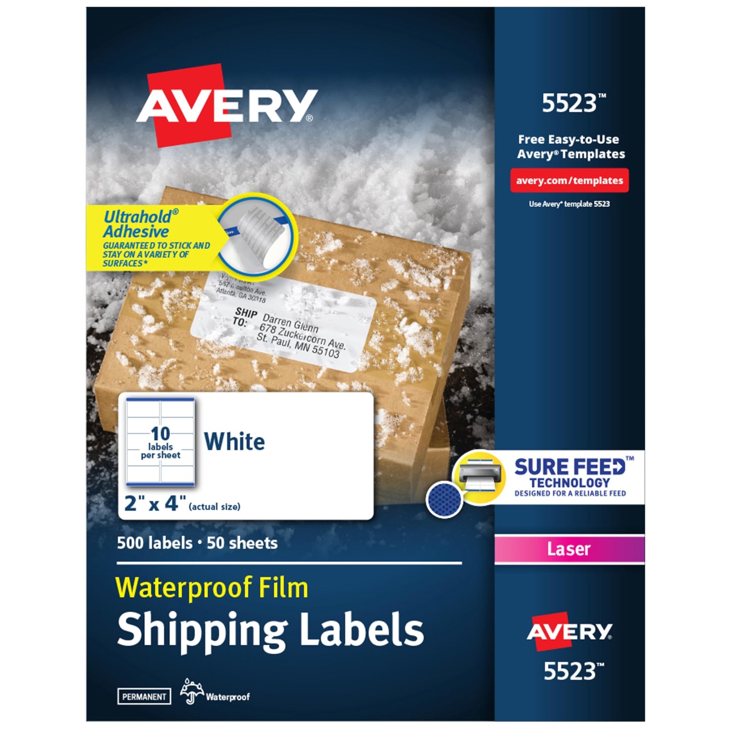 Waterproof Shipping Labels with Sure Feed and TrueBlock