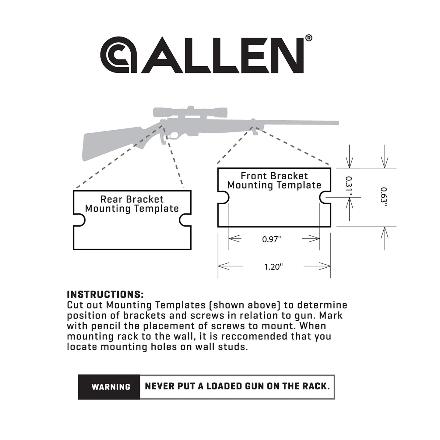 Allen Brass Gun Hanger Kit (1 Pair) - One Size, Multi (5641)