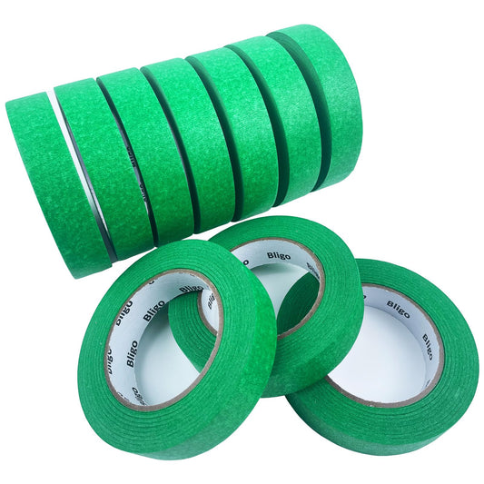 10 Pack Green Painters Tape 1 Inch x 55 Yards, Medium Adhesive Masking Tape Bulk (550 Total Yards), Residue-Free for Painting, DIY Crafting, Indoor & Outdoor Use