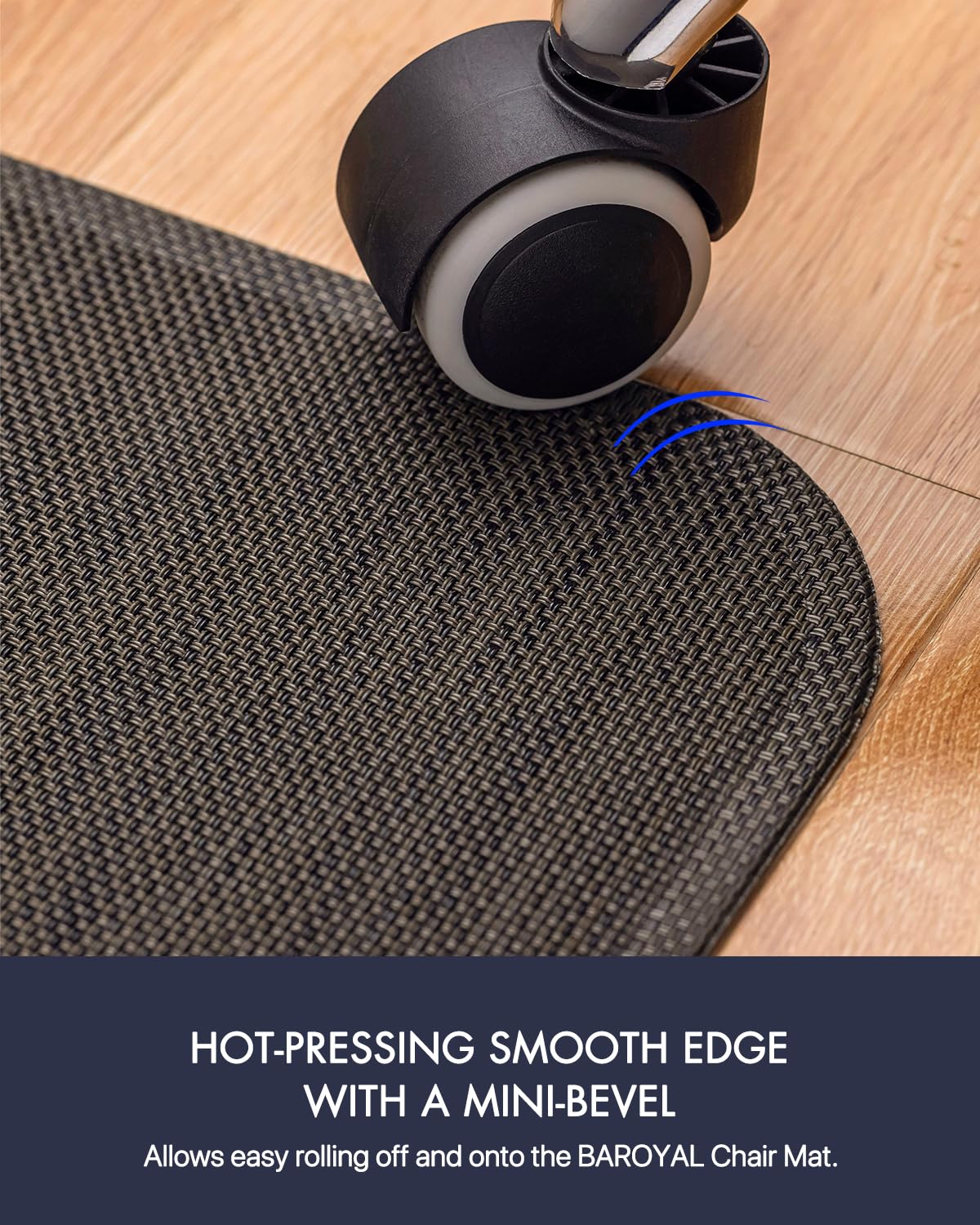 Office Chair Mat for Hardwood Floor Under Desk Computer Rolling Chair Mat for Wood/Tile Floor Non-Slip Heavy Duty PVC Plastic Hard Floor Protector 36" x 48" (Espresso)