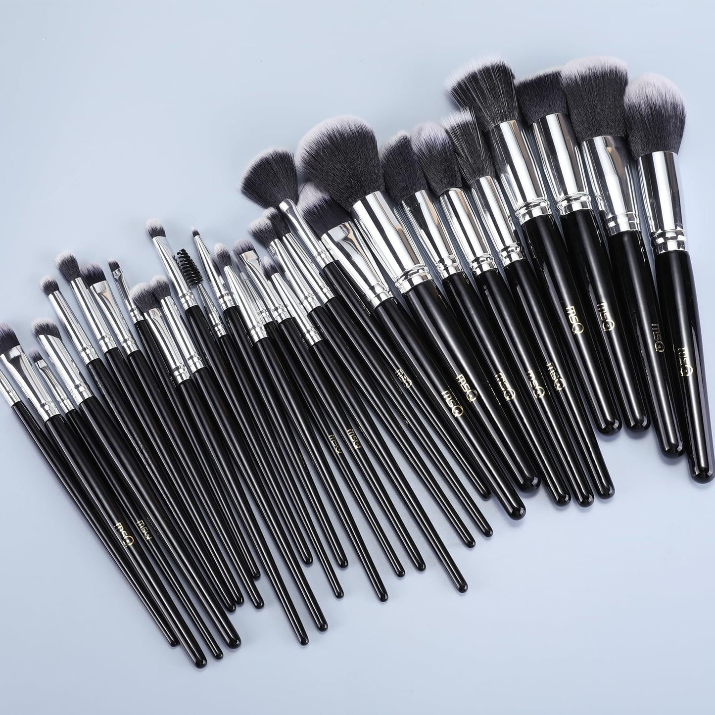 MSQ Makeup Brushes Set 29pcs Professional Cosmetics Brushes with Belt Waist Makeup Bag (Foundation, Powder, Creams, Liquids & Eye Brushes) for Women/Girls/Artists/Holiday gifts/travel