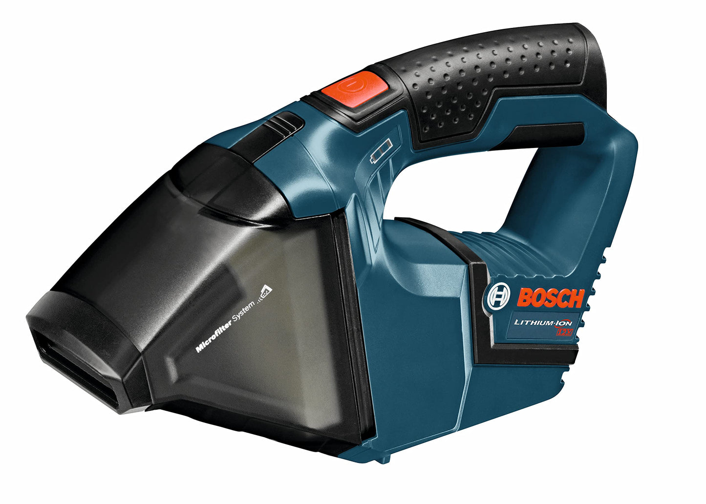 BOSCH VAC120 12V Max Hand Vacuum - Lightweight, Micro-Filter System Captures 98% of Particles, Flat Filter Design, Removable Crevice Nozzle (Bare Tool)