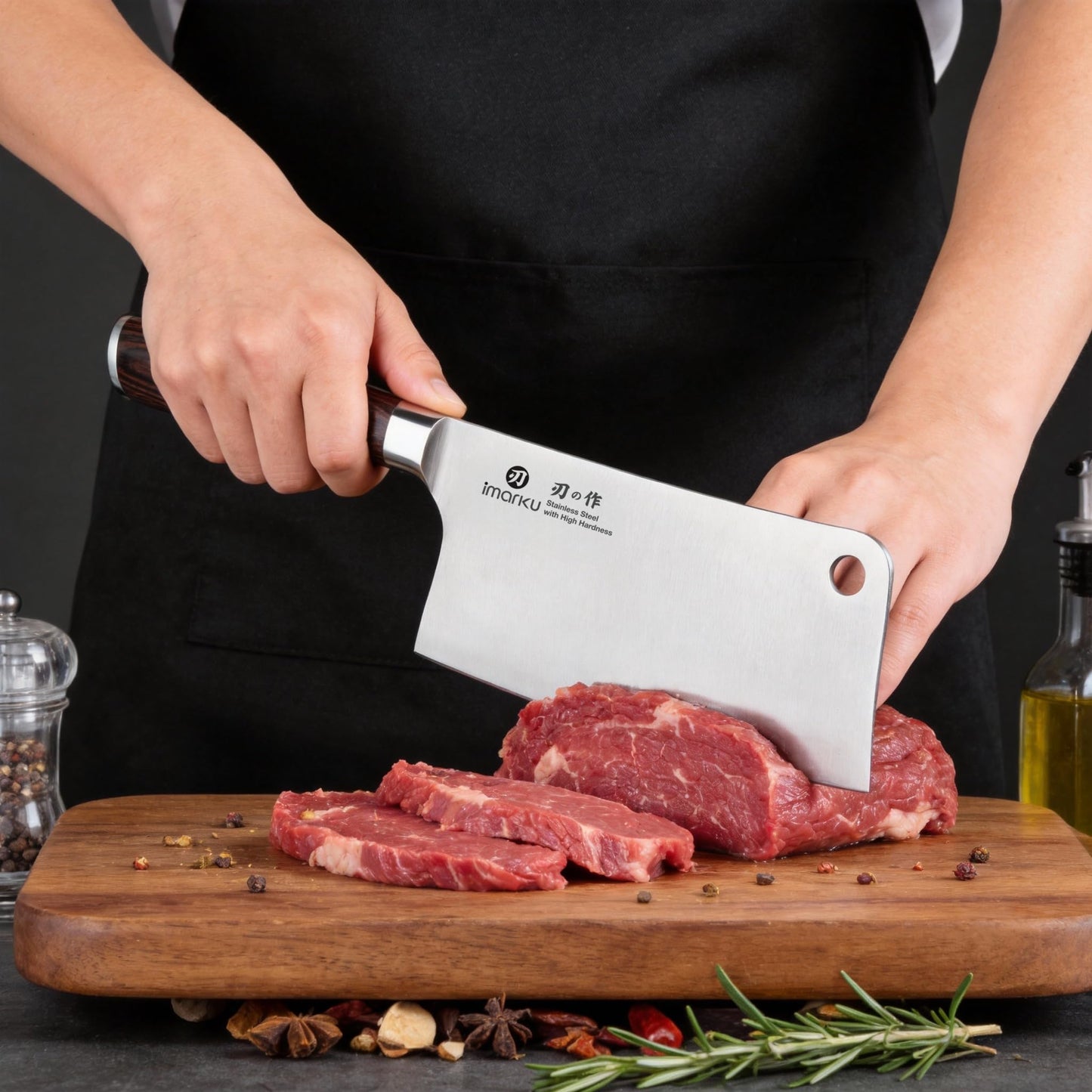 imarku Cleaver Knife 7 Inch Meat Cleaver - SUS440A Japan High Carbon Stainless Steel Butcher Knife with Ergonomic Handle, Ultra Sharp Knife, Kitchen Gadgets for Home/Restaurant,Perfect Gifts