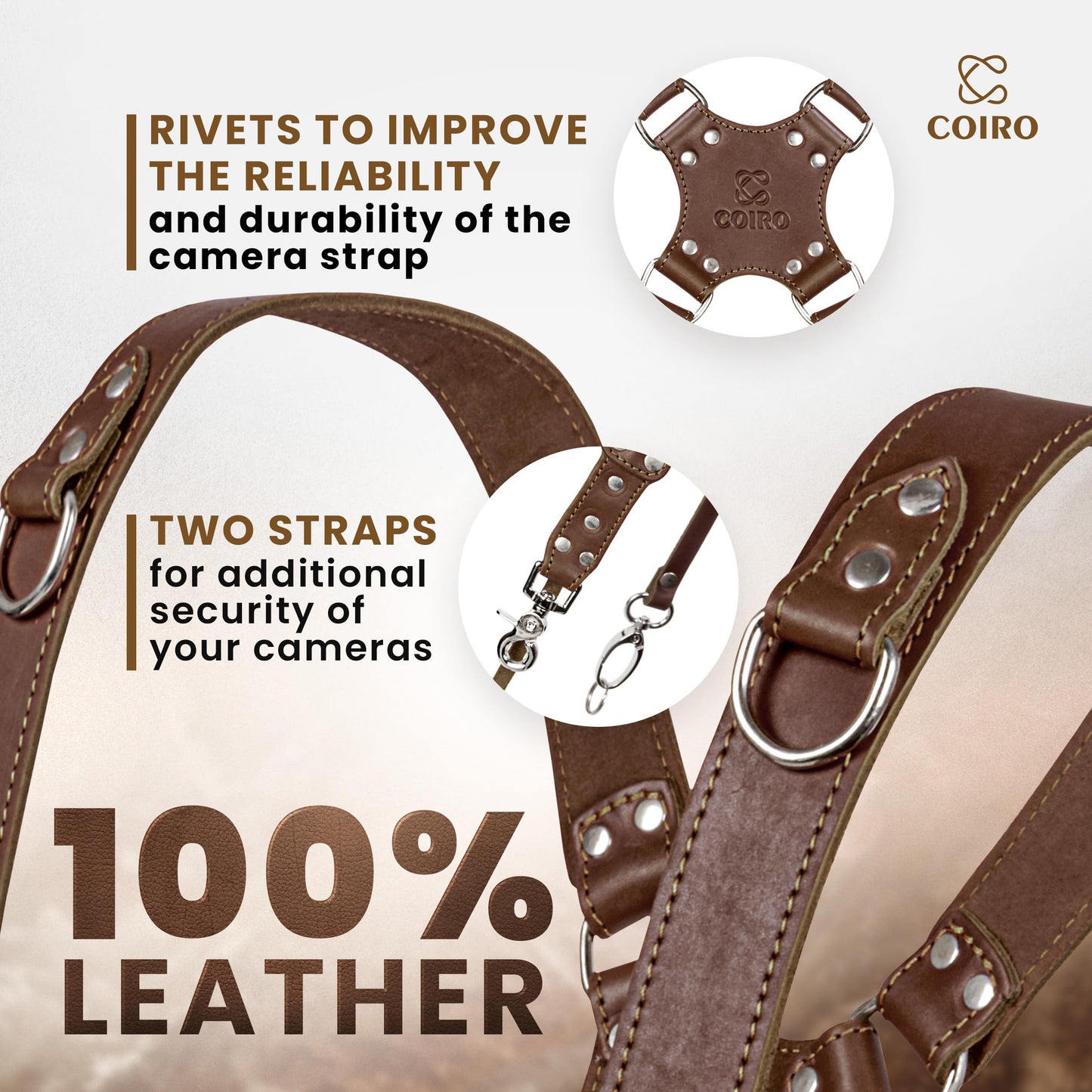 Camera Strap Accessories for Two-Cameras ? Dual Shoulder Leather Harness ? Multi Camera Gear for DSLR/SLR by ProInStyle.