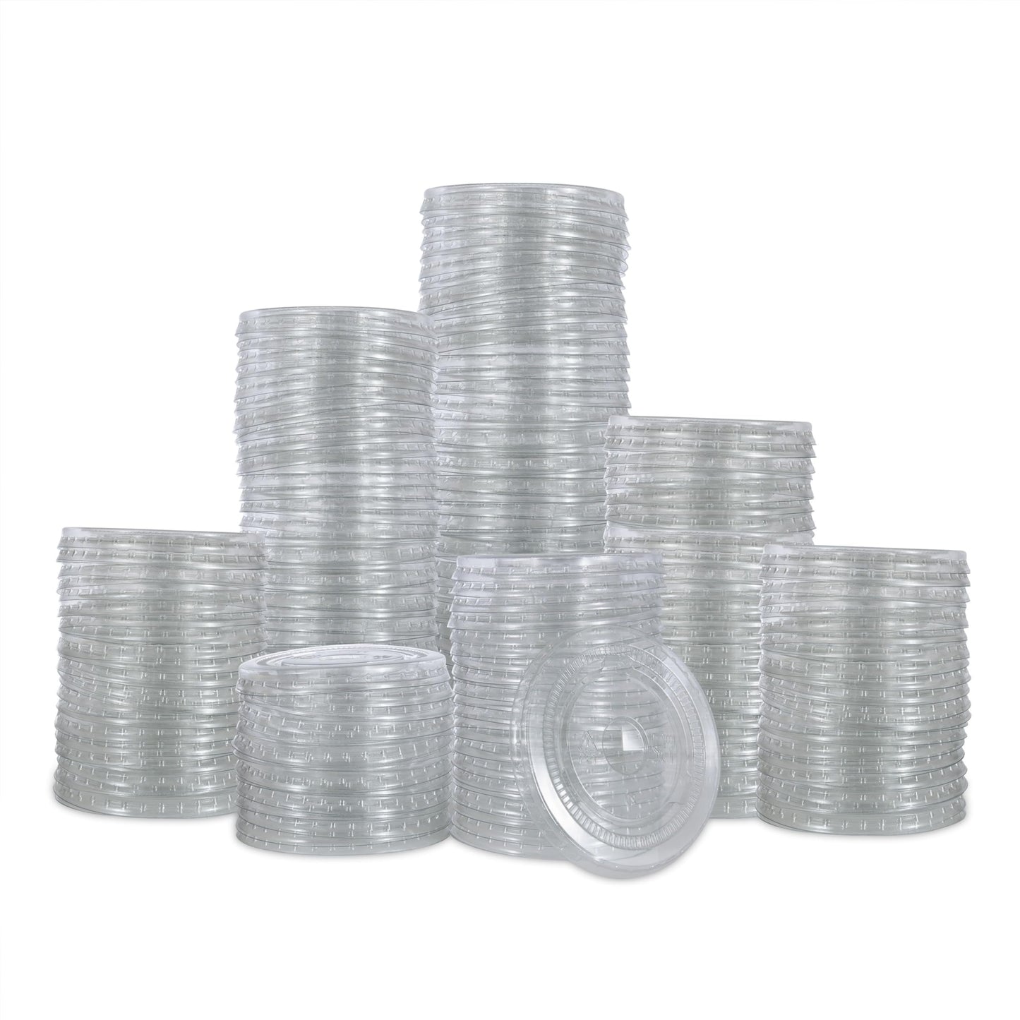 Café Express 500 Count 90 mm BPA- Free Clear Plastic Drinking Cup Lids with Straw Slot, Fits 12 oz, 16 oz and 22 oz Paper Cold Cups