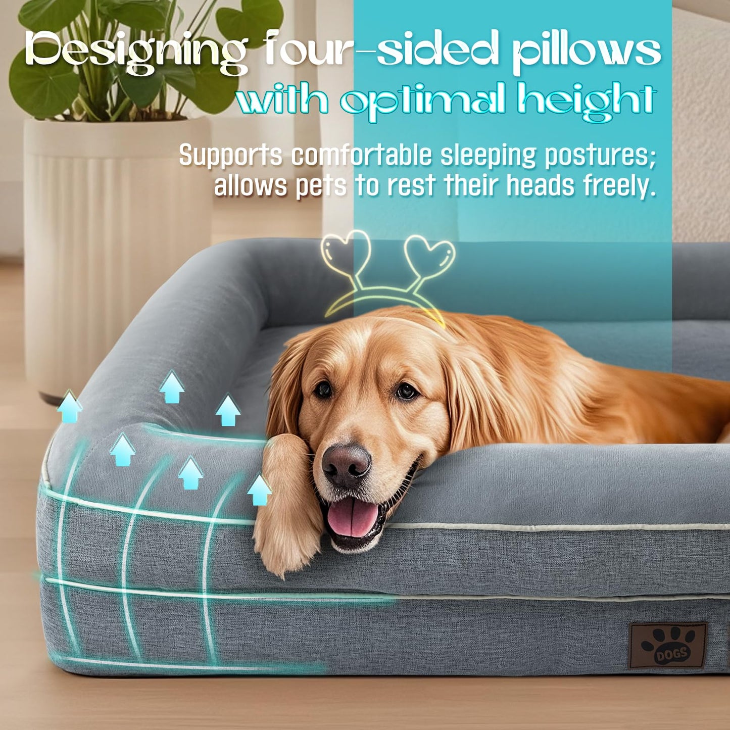 TaiBest Waterproof Memory Foam Dog Beds for Small Dogs Non-Slip Orthopedic Dog Beds Washable Couch Pet Bed with Removable Cover (Grey, Small)