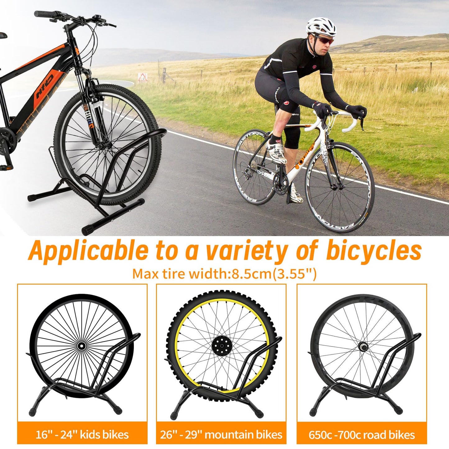 MIDOGAT Bike Stand Floor, Bike Rack Garage Bicycle Stands for Storage with Simple Push-In Lock Design Indoor/Outdoor, Suitable for 16 "-29" Bikes