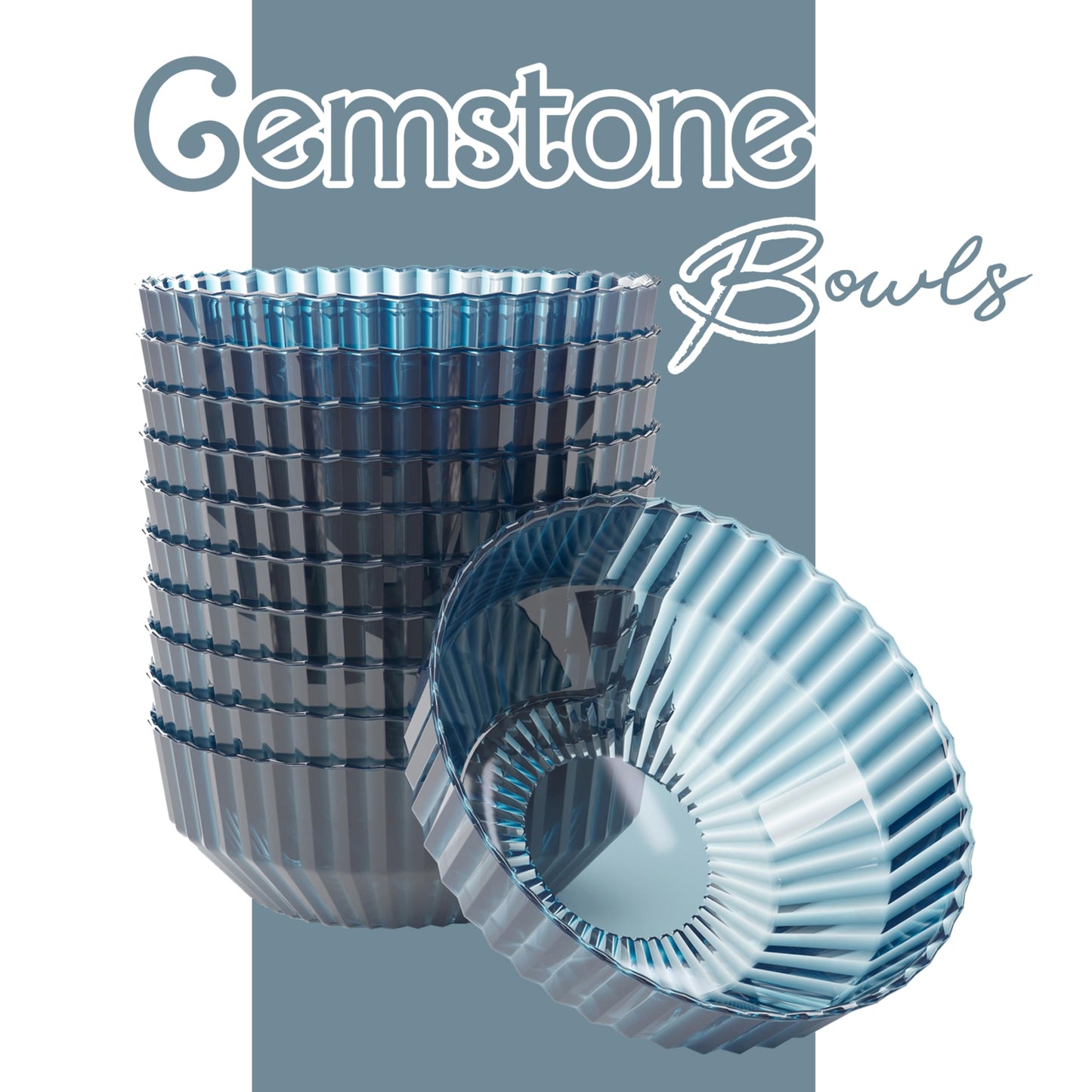 Exquisite Blue Plastic Bowls Disposable - 16 Oz - 20 Count - Disposable Soup Bowls - Great for Weddings Parties And Formal Occasions