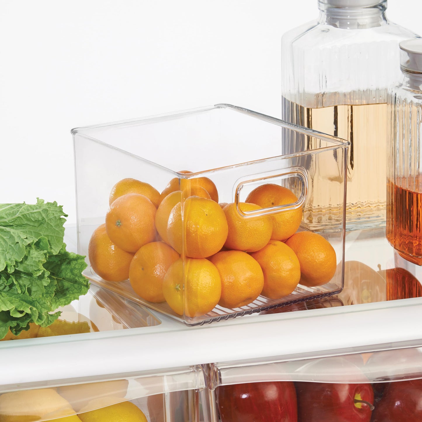 iDesign Plastic Fridge and Pantry Storage Bins, Organizer Container for Kitchen, Bathroom, Office, Craft Room, BPA-Free, 8" x 8" x 6", Set of 4, Clear