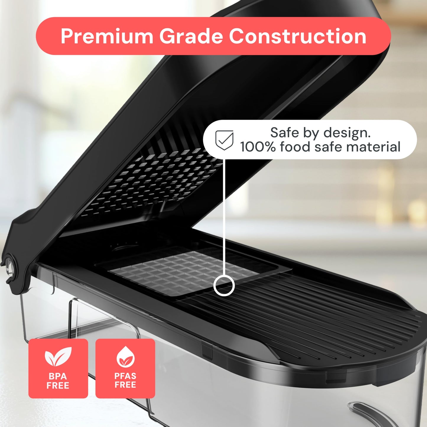 Fullstar Vegetable Chopper & Mandoline Slicer - Julienne Cutter Dicer Grater for Food Veggie Onion Cucumber Tomato Salad Potato Cheese - Kitchen Essentials & Gadgets (Compact 6-in-1, Black)