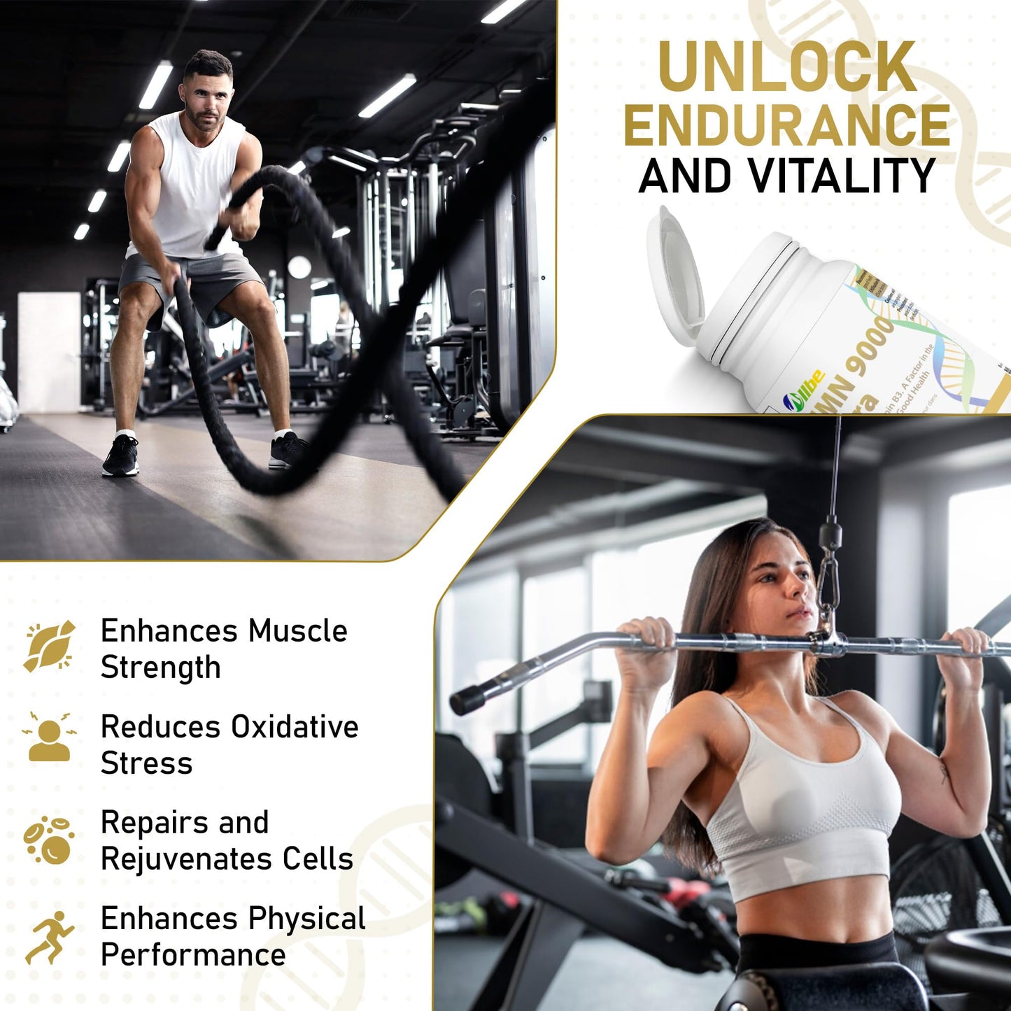 ALLBE NMN 9000 Ultra Capsules - NAD Supplement Canada for Cellular Energy Metabolism, Repair, Immunity and Healthy Ageing - Shelf Stable Nicotinamide Mononucleotide 150 mg Servings - (Pack of 2, 1x60 Capsules)