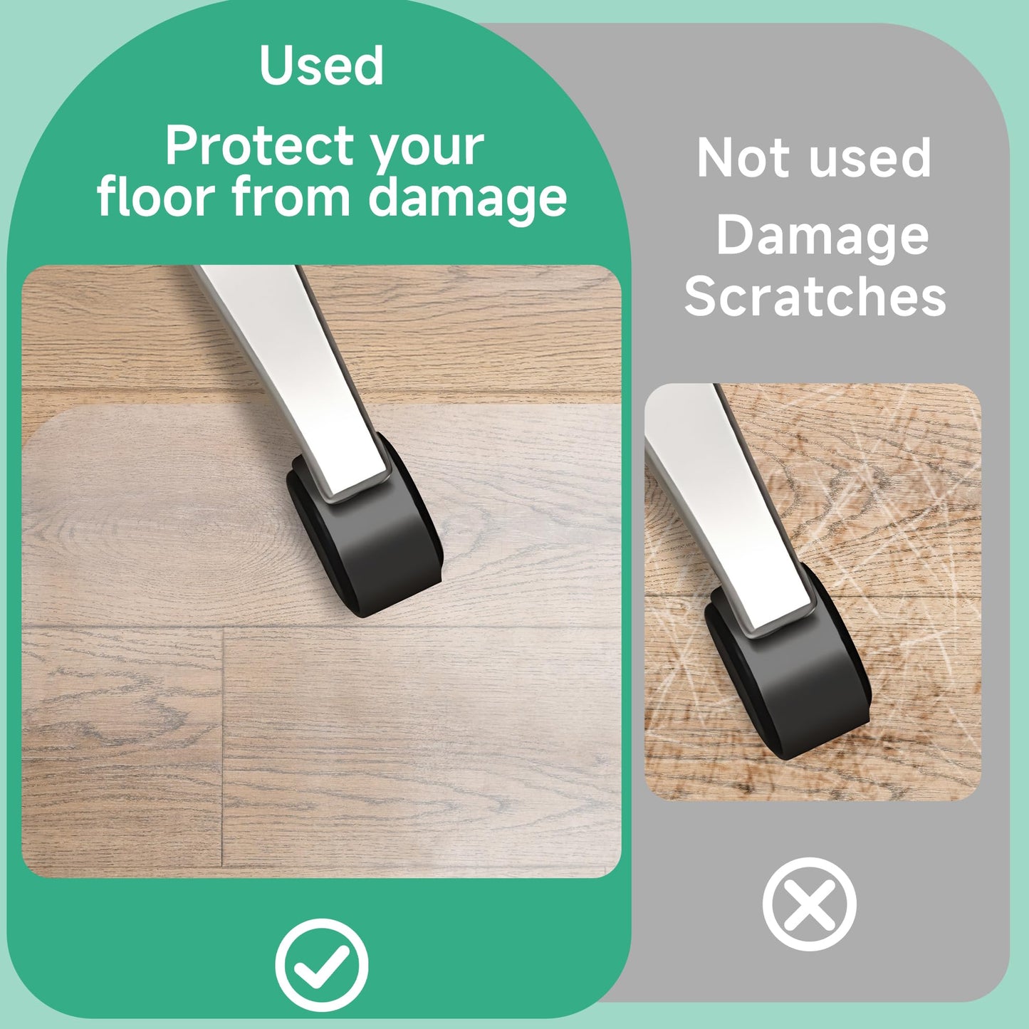 NATRKE Office Chair Mat for Hardwood Floor, 30"x48" Clear Desk Chair Mat with Non-Slip Frosted Back, Transparent PVC Floor Protector Rug for Home Office, BPA & Phthalate Free (Not for Carpet)
