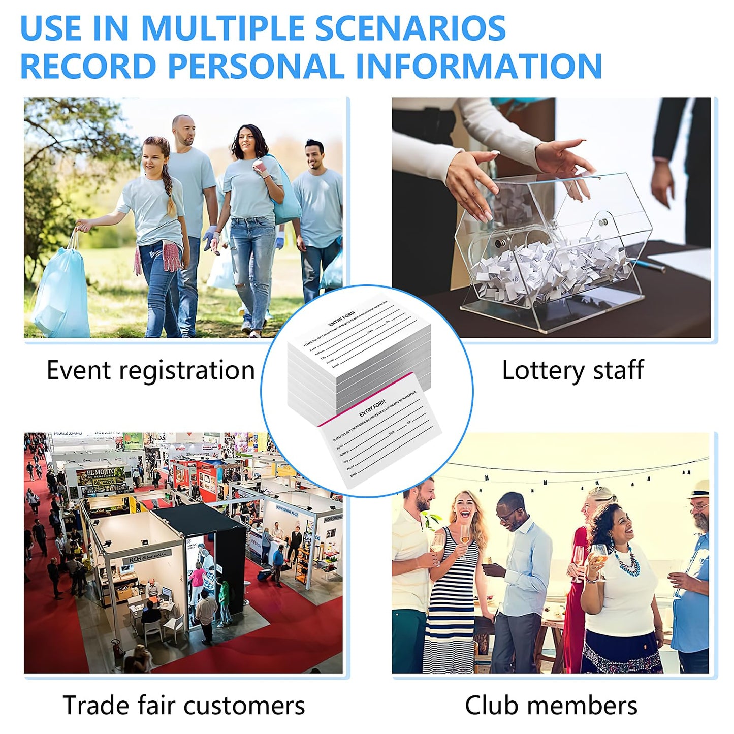 4000Pcs Raffle Ticket Sheets, 3x5 Inch Blank Entry Forms Direct Raffle Tickets Enter to Win Tickets Entry Form Name, Phone, Email for Contests School Events Network Marketing