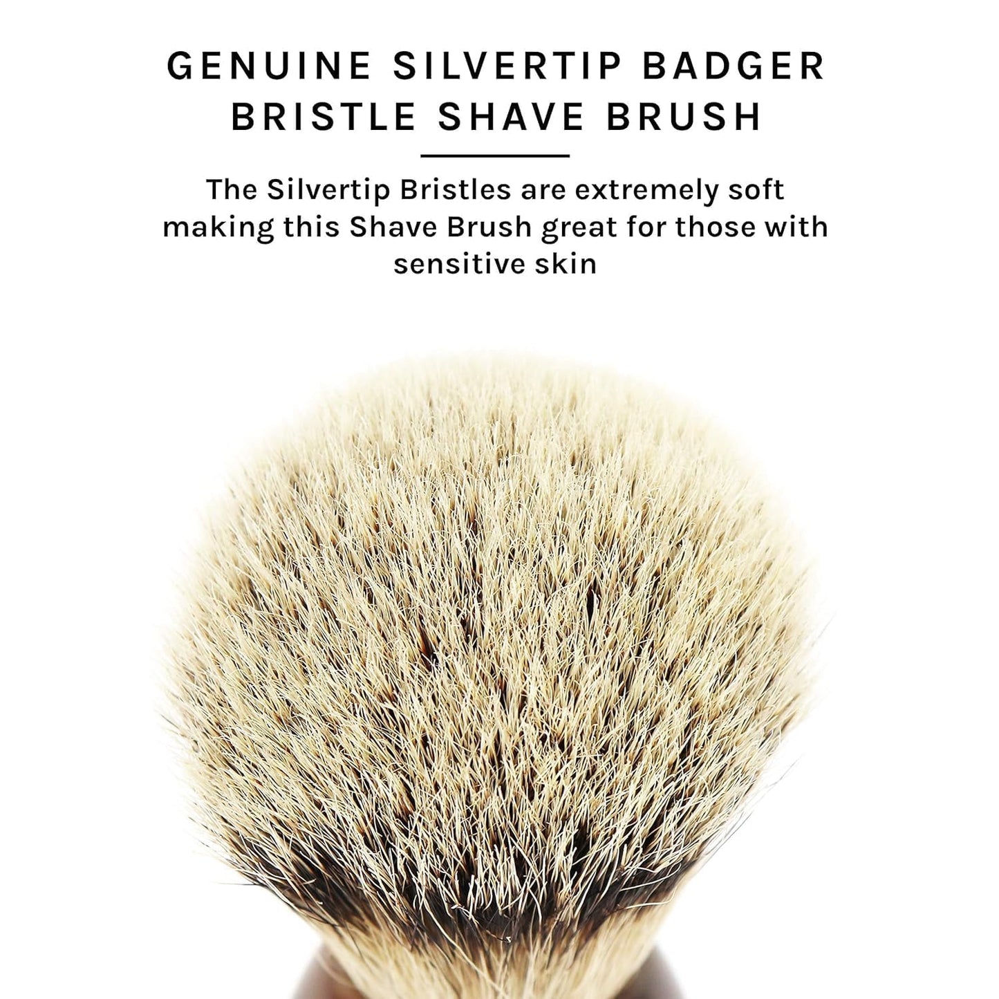 Parker Safety Razor 100% Silvertip Badger Bristle Faux Horn Handle Shaving Brush with Brush Stand by Parker Safety Razor