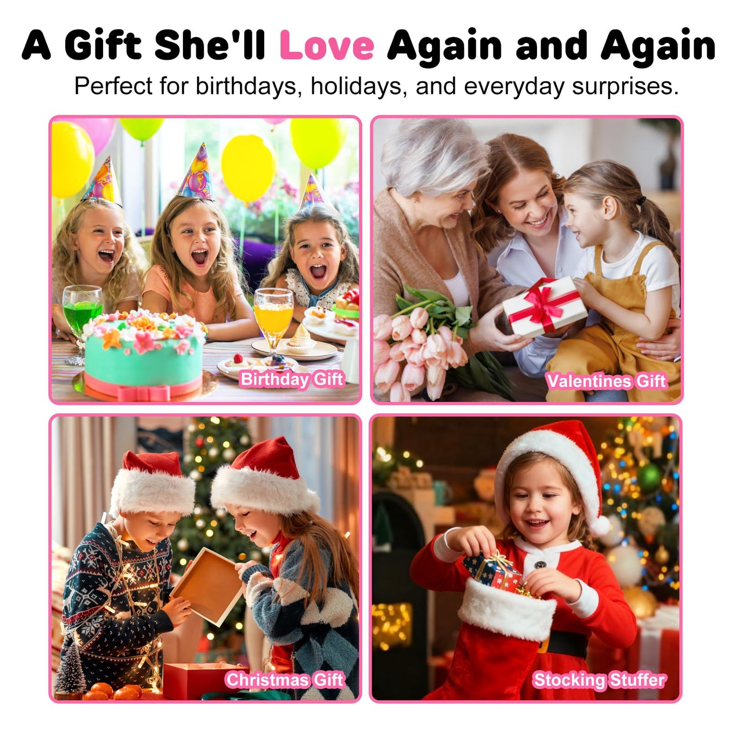 Kids Camera for Girls Toys Gifts: 3 4 5 Year Old Girl Gifts Small Children Selfie Digital Pink Camera for Kids, Christmas Birthday Gift for Girls Toy Cameras for Toddlers Age 3-5, 32G SD Card Included
