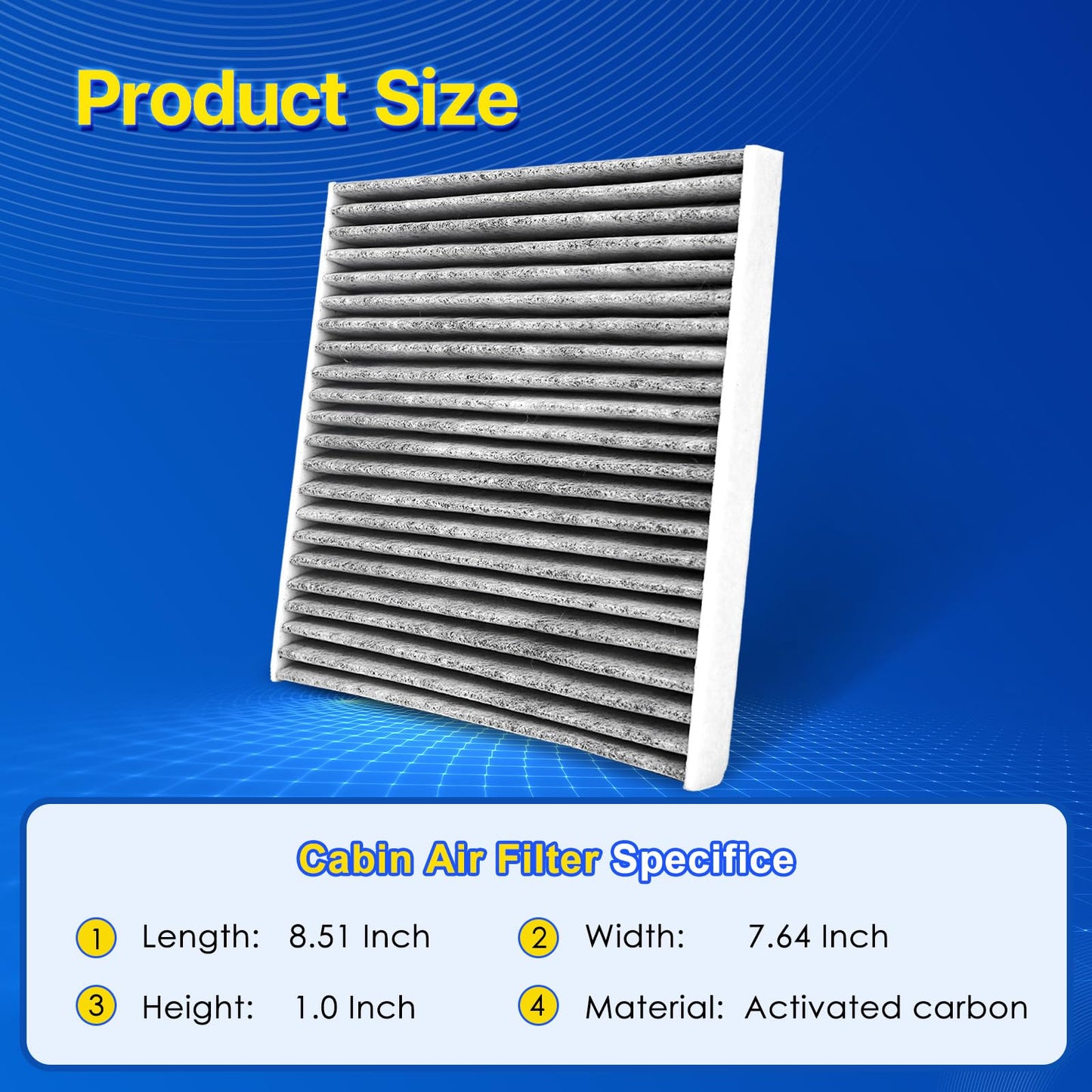 E-Longwell 3 Pack Cabin Air Filter w/Activated Carbon Fits RAM 1500/2500/3500/4500/5500, Compass, Patriot, Avenger, Caliber, Journey, Chry-sler 200, Cirrus, Sebring, Replace CF10729, 5058381AA